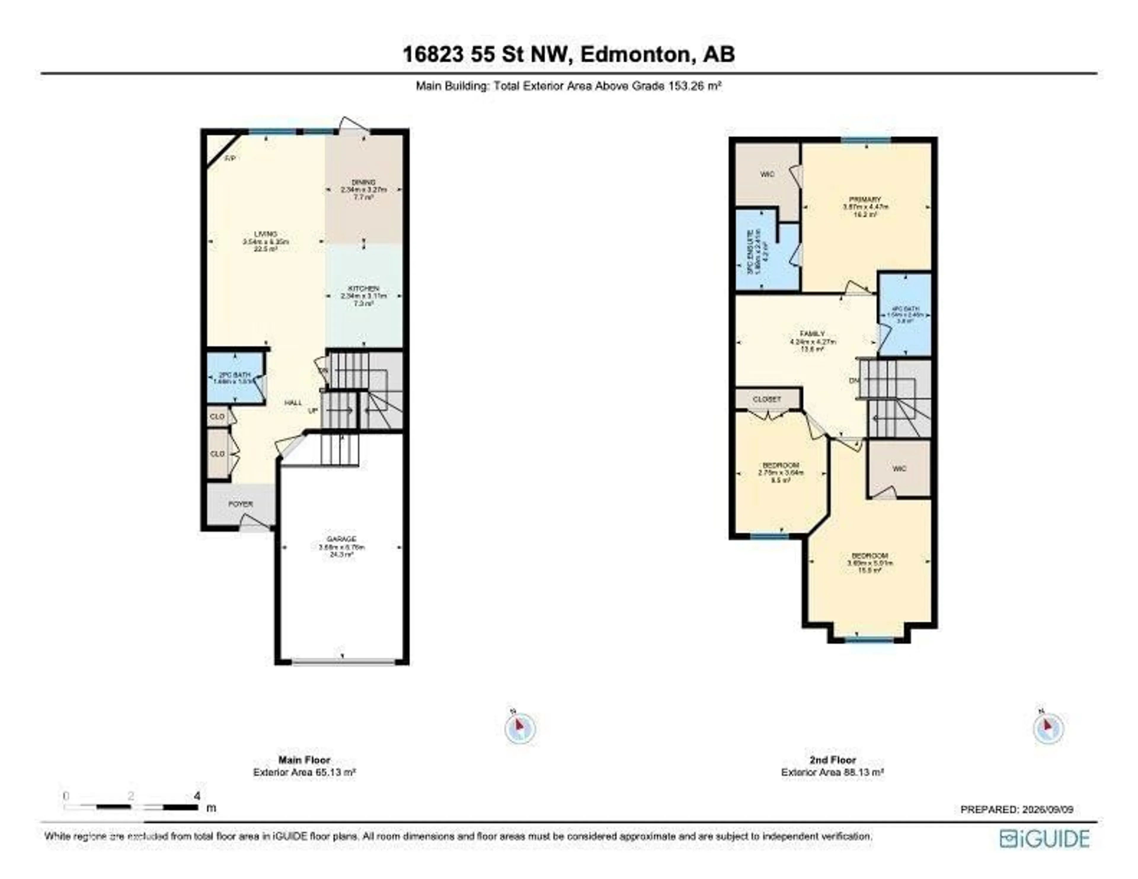 Floor plan for 16823 55 ST, Edmonton Alberta T5Y0R3