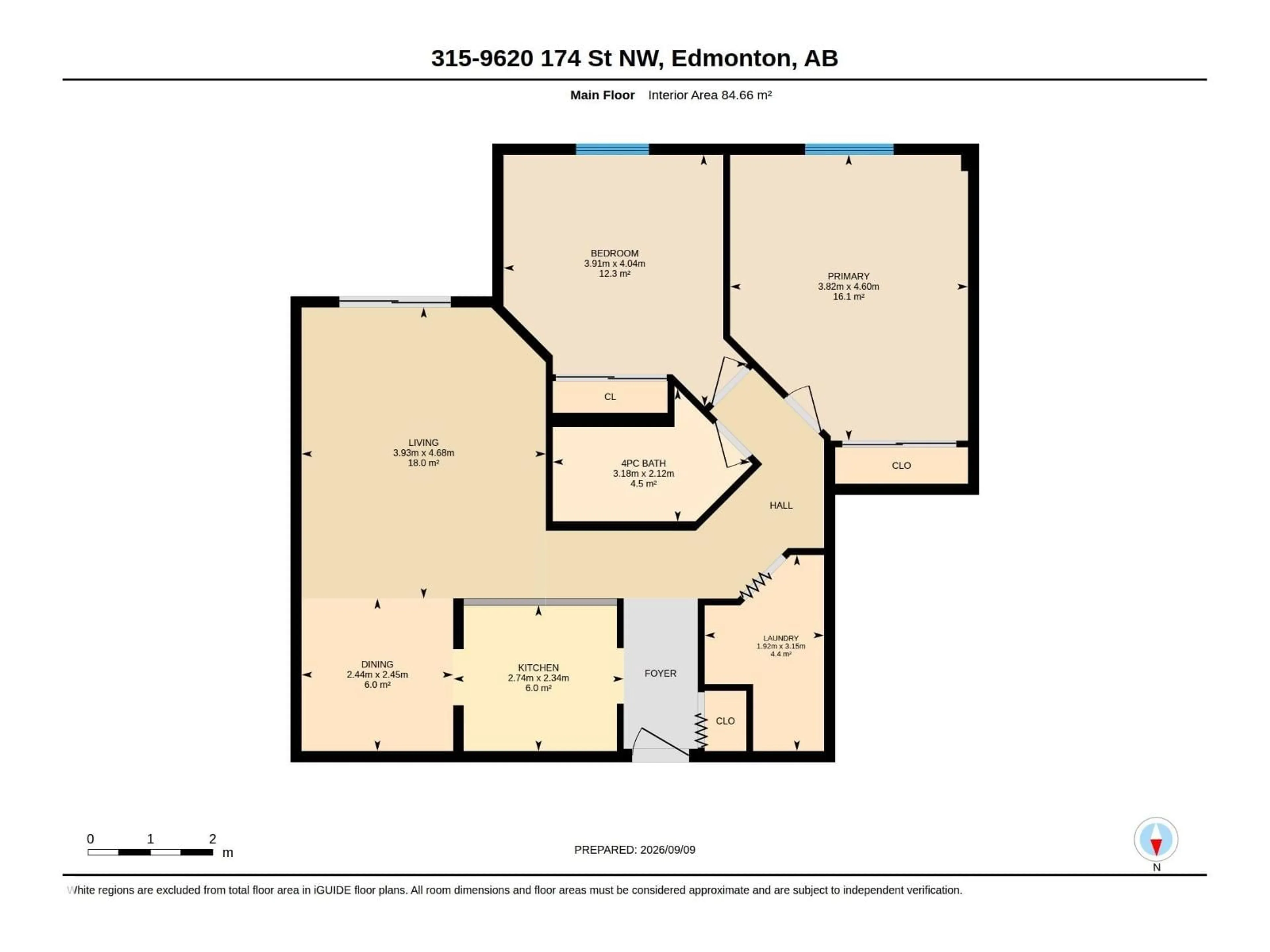 Floor plan for 315 9620 174 ST NW, Edmonton Alberta T5T6B9