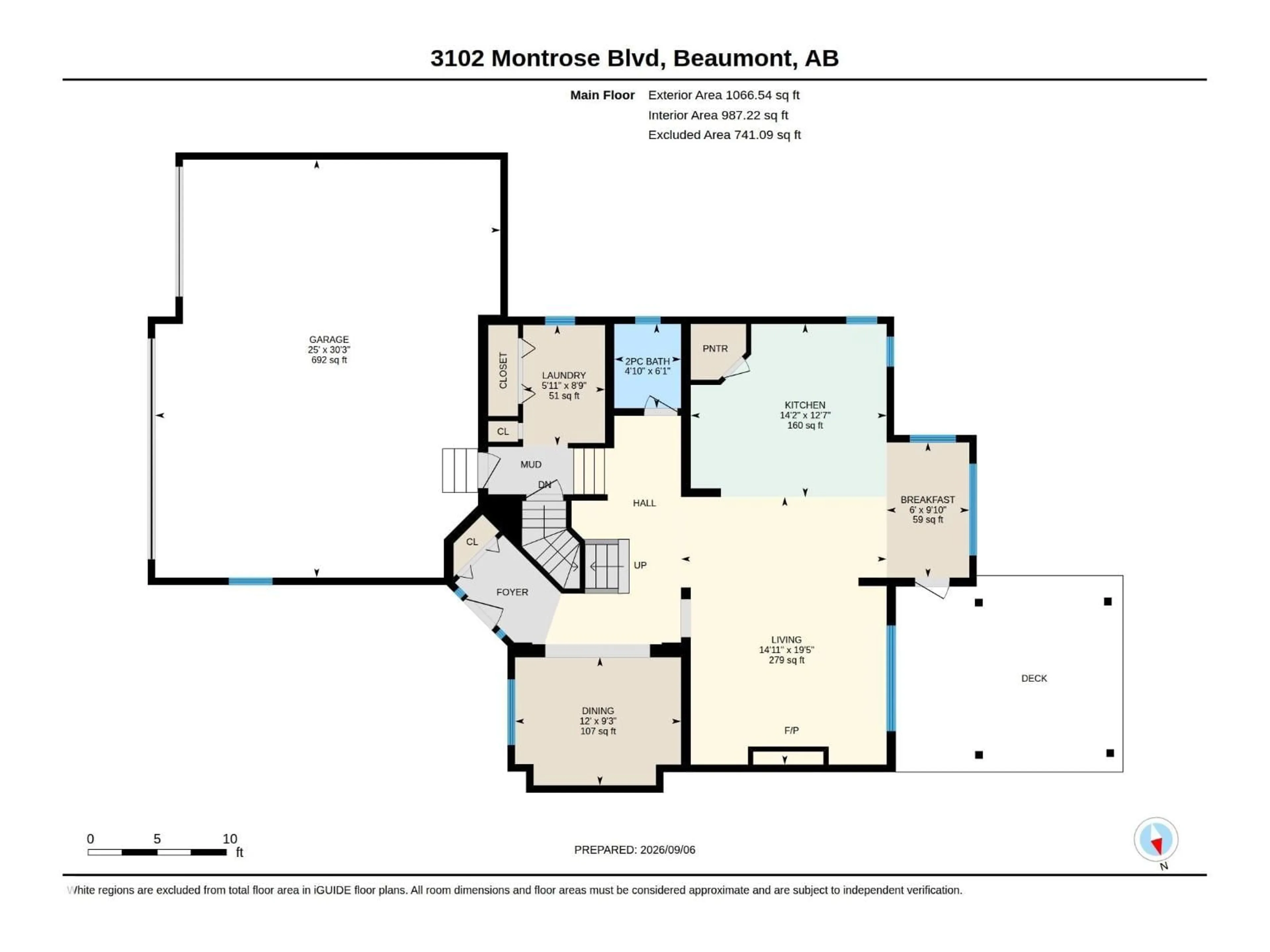 Floor plan for 3102 MONTROSE BV, Beaumont Alberta T4X0C1