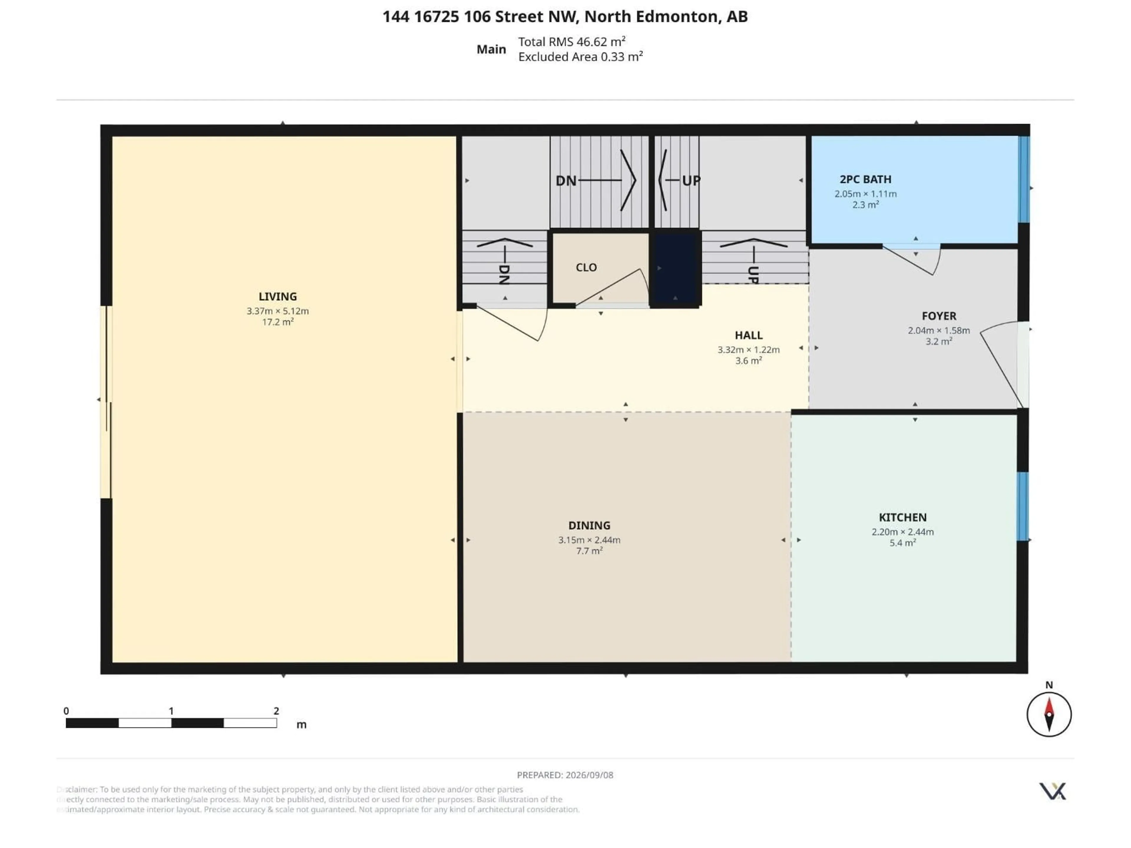 Floor plan for 144 - 16725 106 ST NW, Edmonton Alberta T5X5G5
