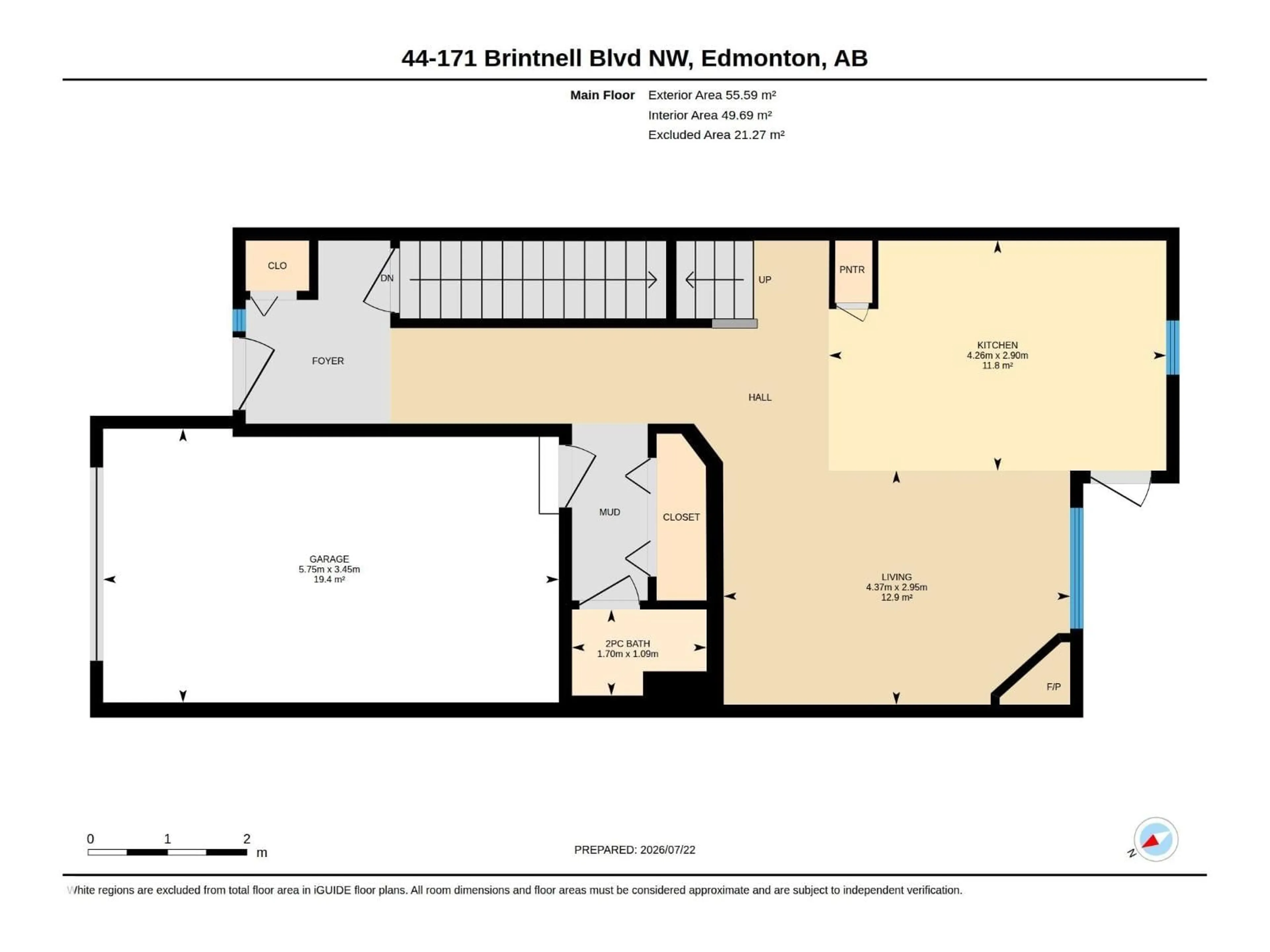 Floor plan for 171 BRINTNELL BV, Edmonton Alberta T5Y0C6