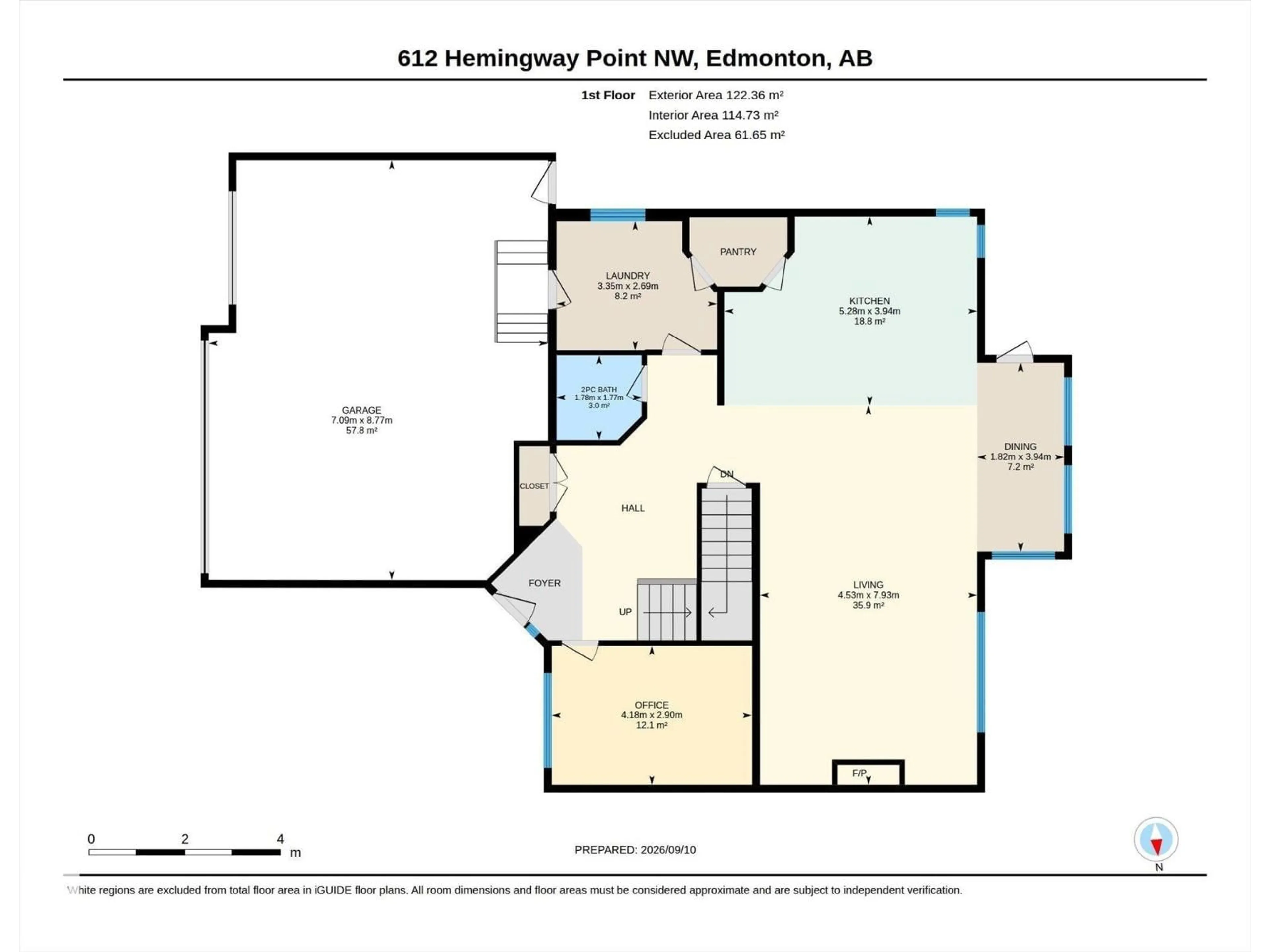 Floor plan for 612 HEMINGWAY PT, Edmonton Alberta T6M0M6