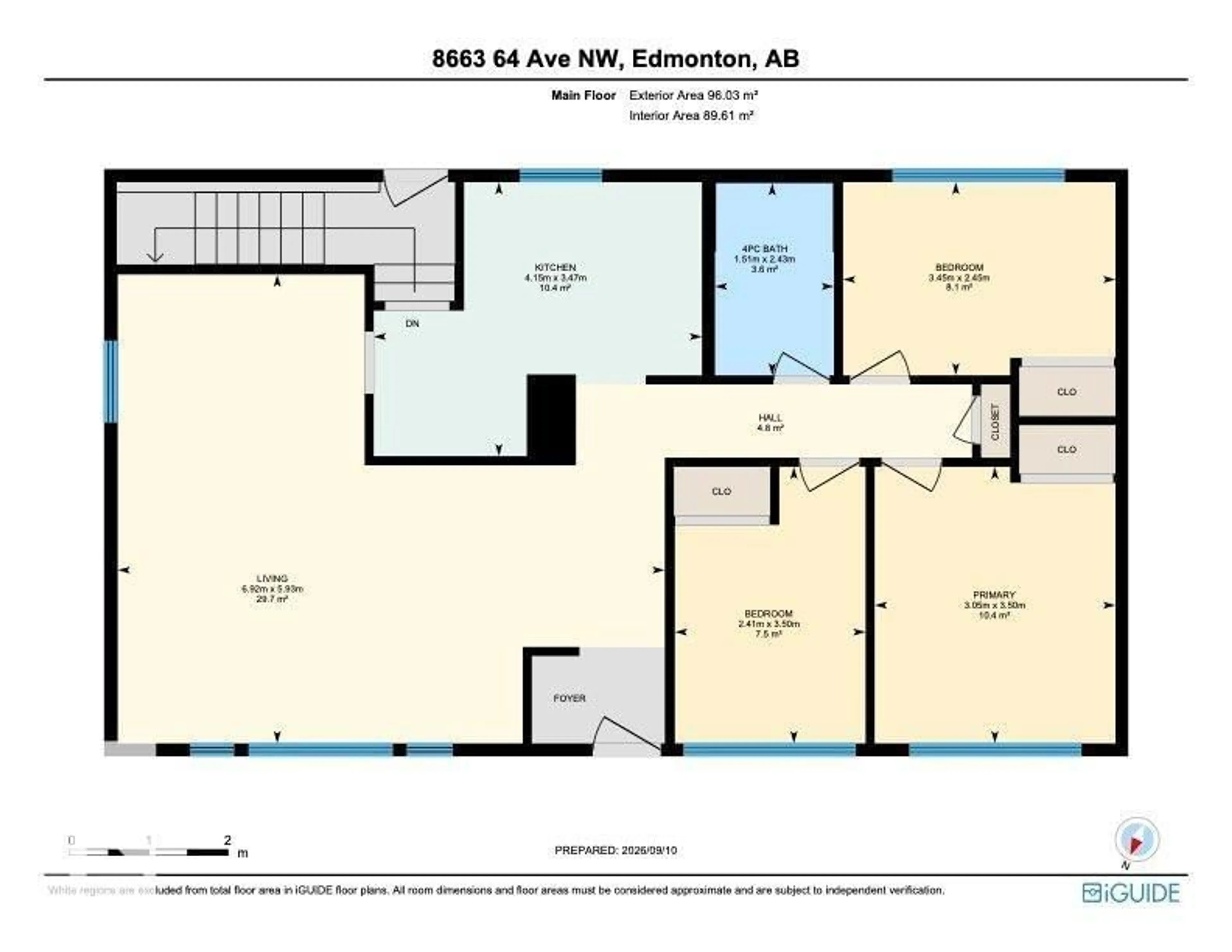 Floor plan for 8663 64 AV, Edmonton Alberta T6E0H4