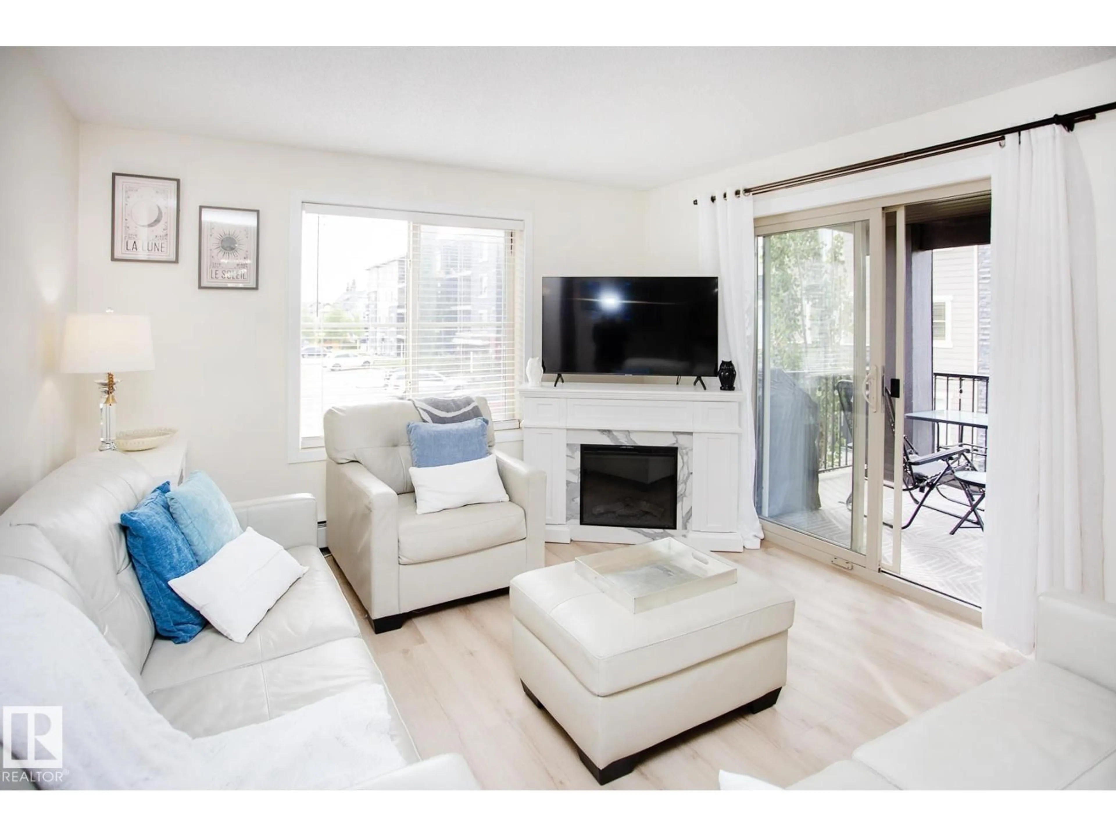Living room with furniture, unknown for 201 - 1070 MCCONACHIE BV, Edmonton Alberta T5Y0X1