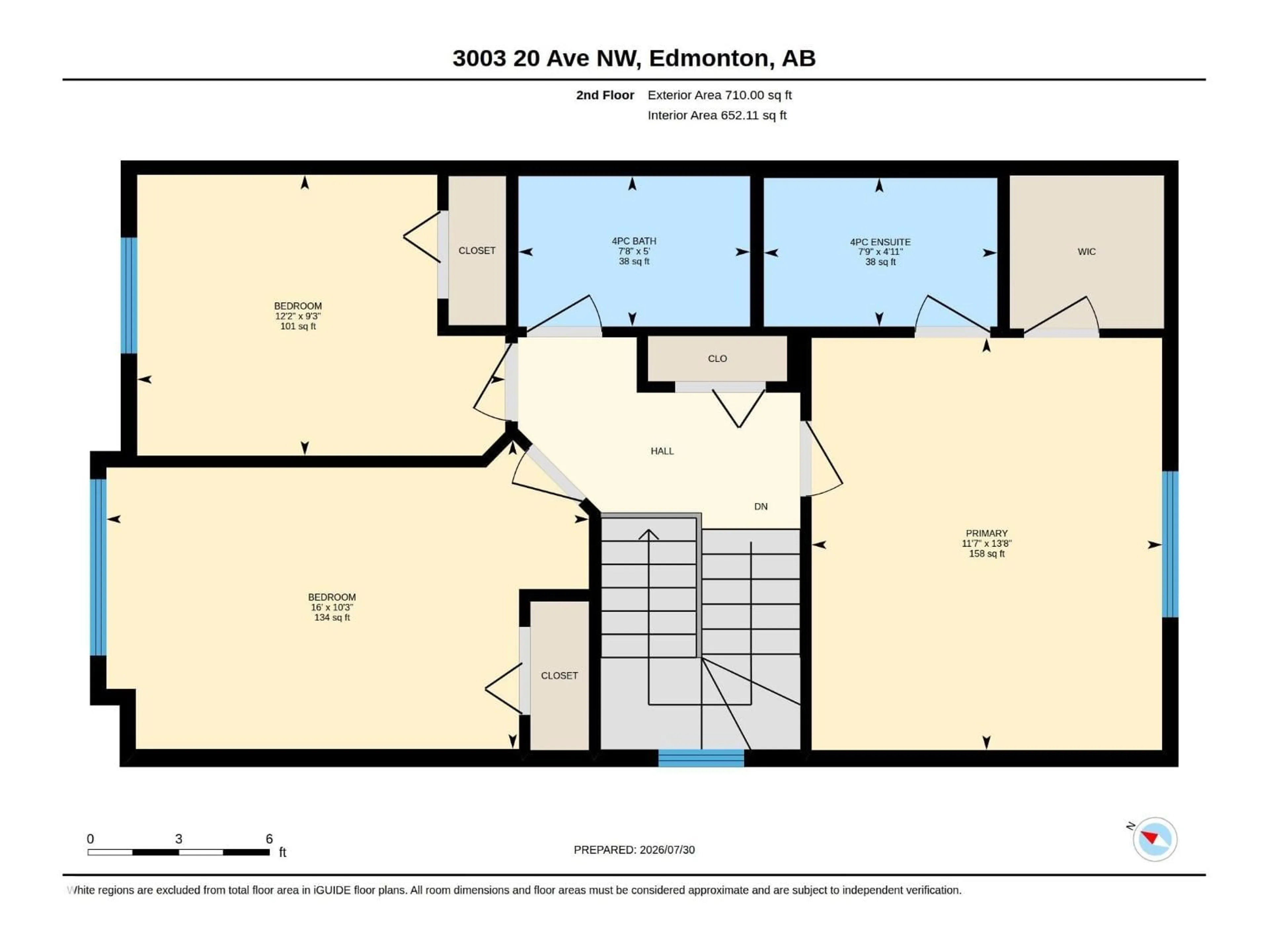 Floor plan for 3003 20 AV, Edmonton Alberta T6T0L8