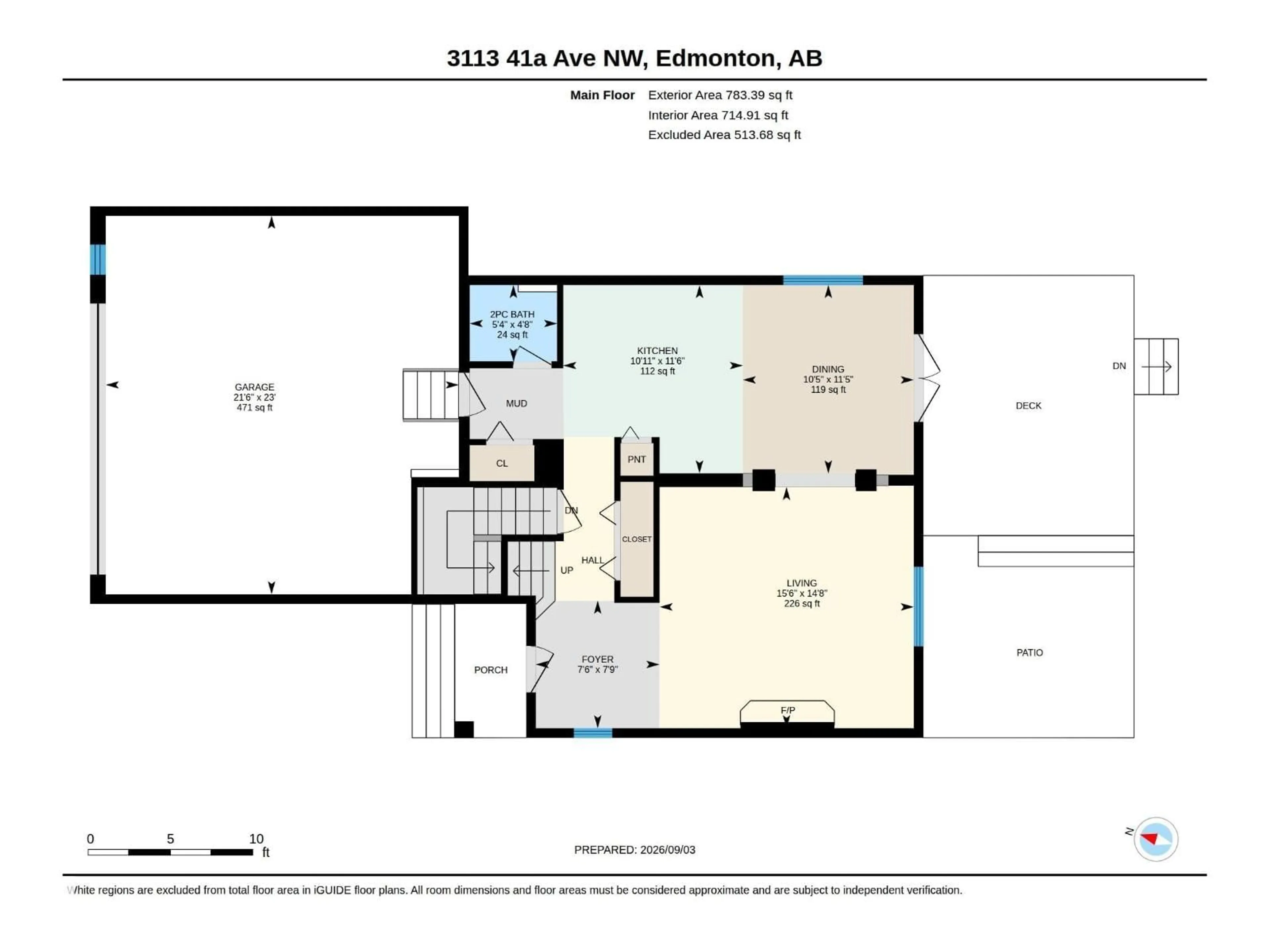 Floor plan for 3113 41A AV, Edmonton Alberta T6T1J4