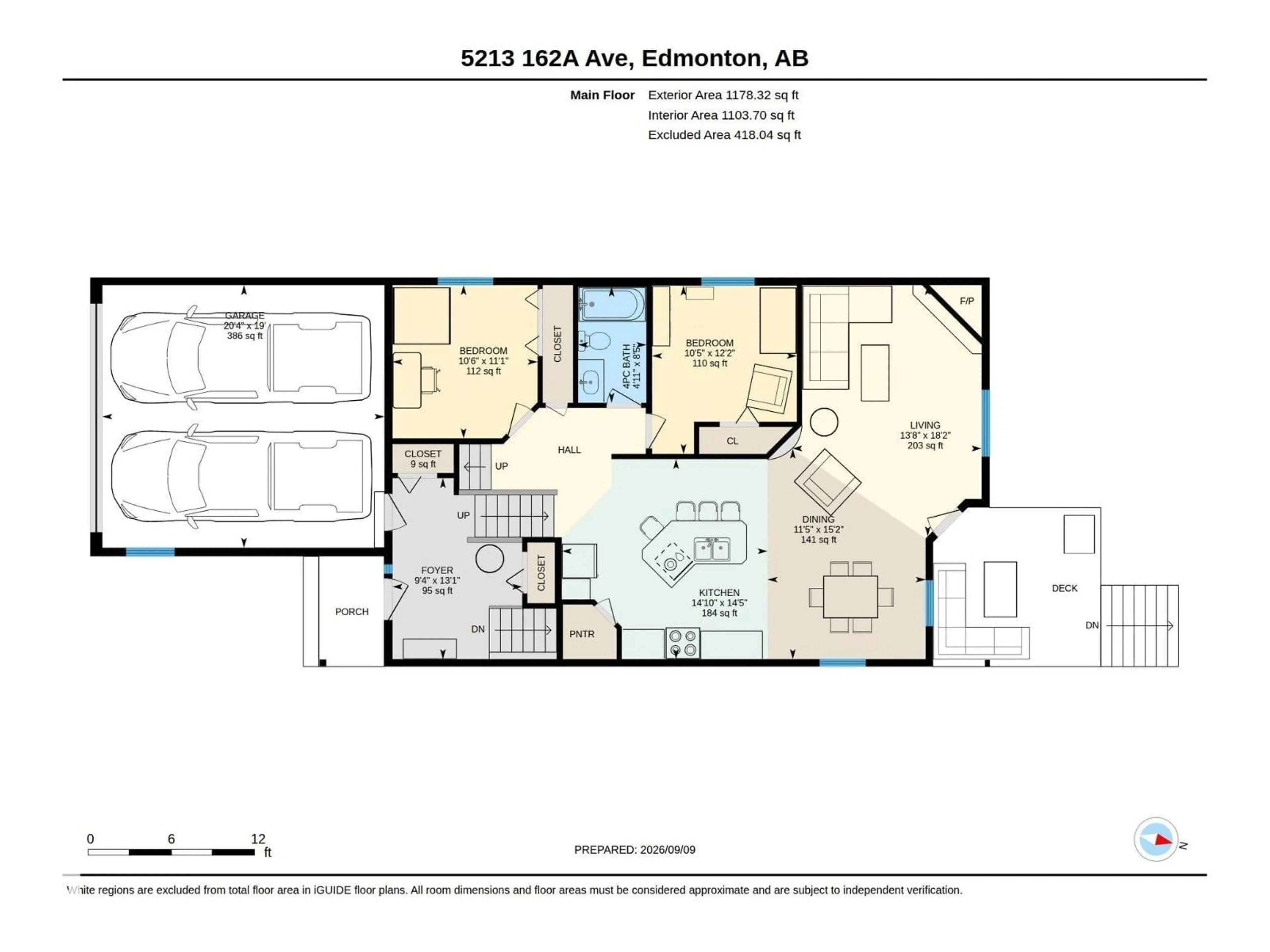 Floor plan for 5213 162A AV, Edmonton Alberta T5Y3C8