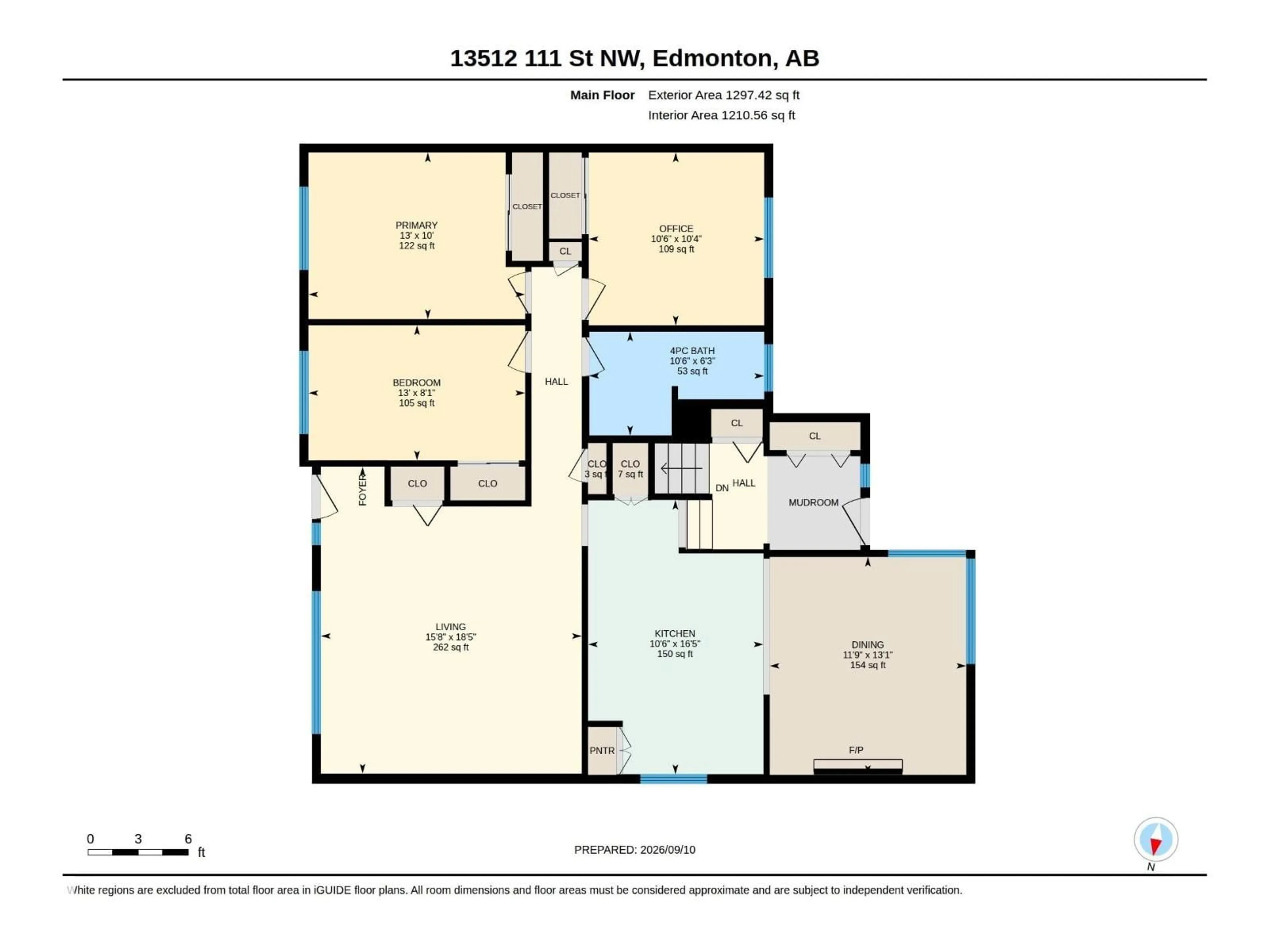 Floor plan for 13512 111 ST, Edmonton Alberta T5E4Z8