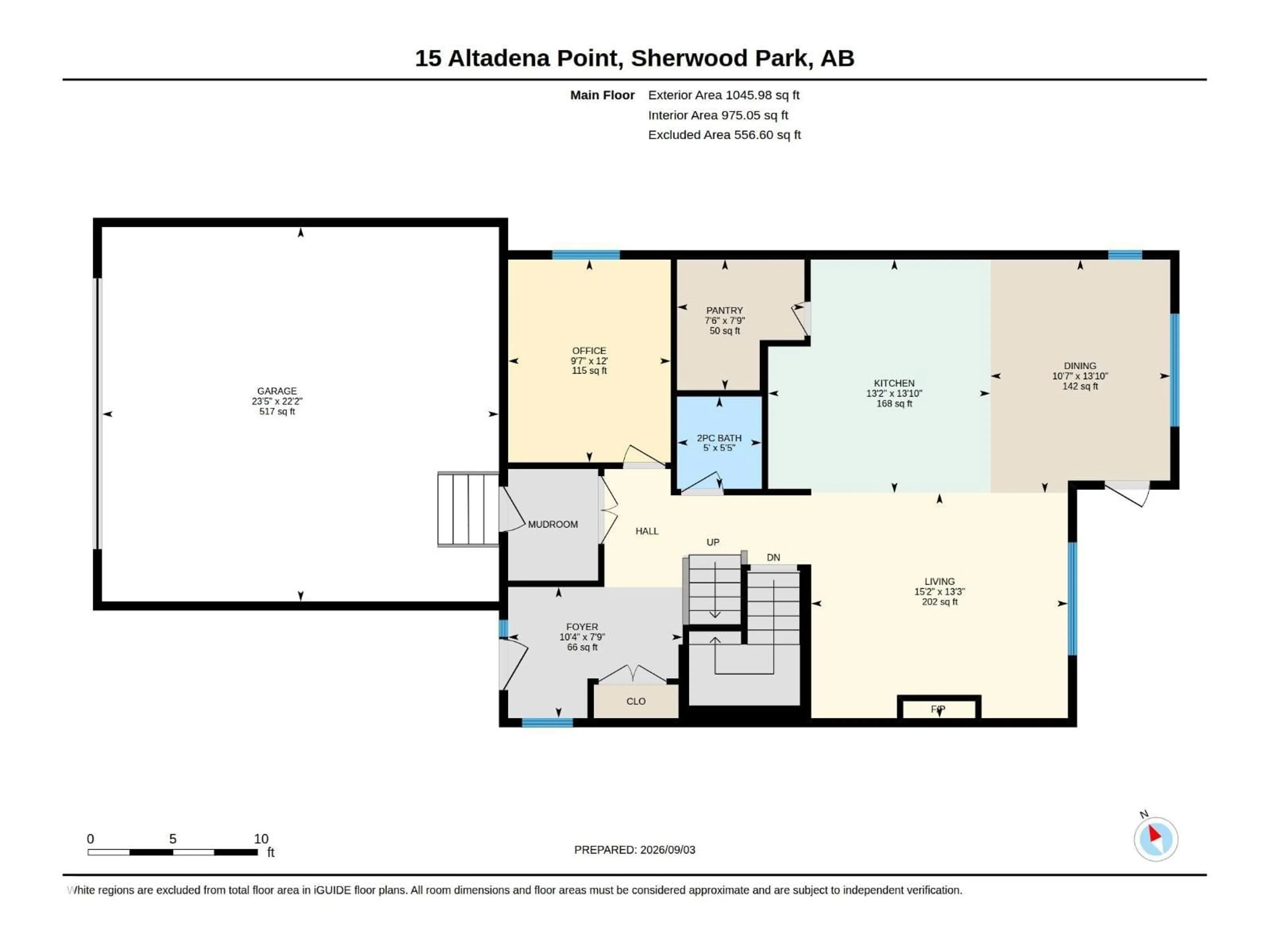 Floor plan for NW - 15 ALTADENA PT, Sherwood Park Alberta T8H0V9