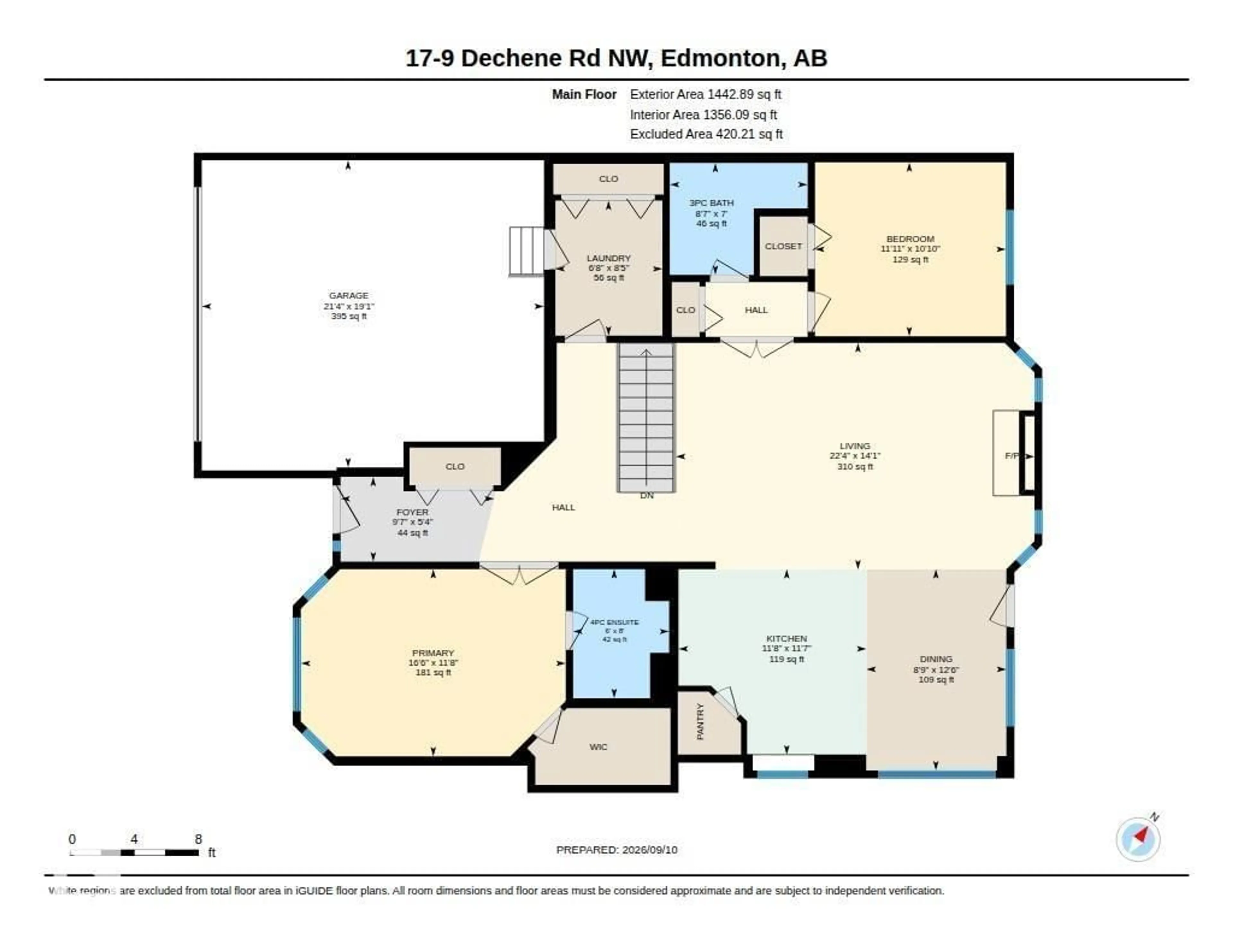 Floor plan for 9 - 17 DECHENE RD, Edmonton Alberta T6M2V1