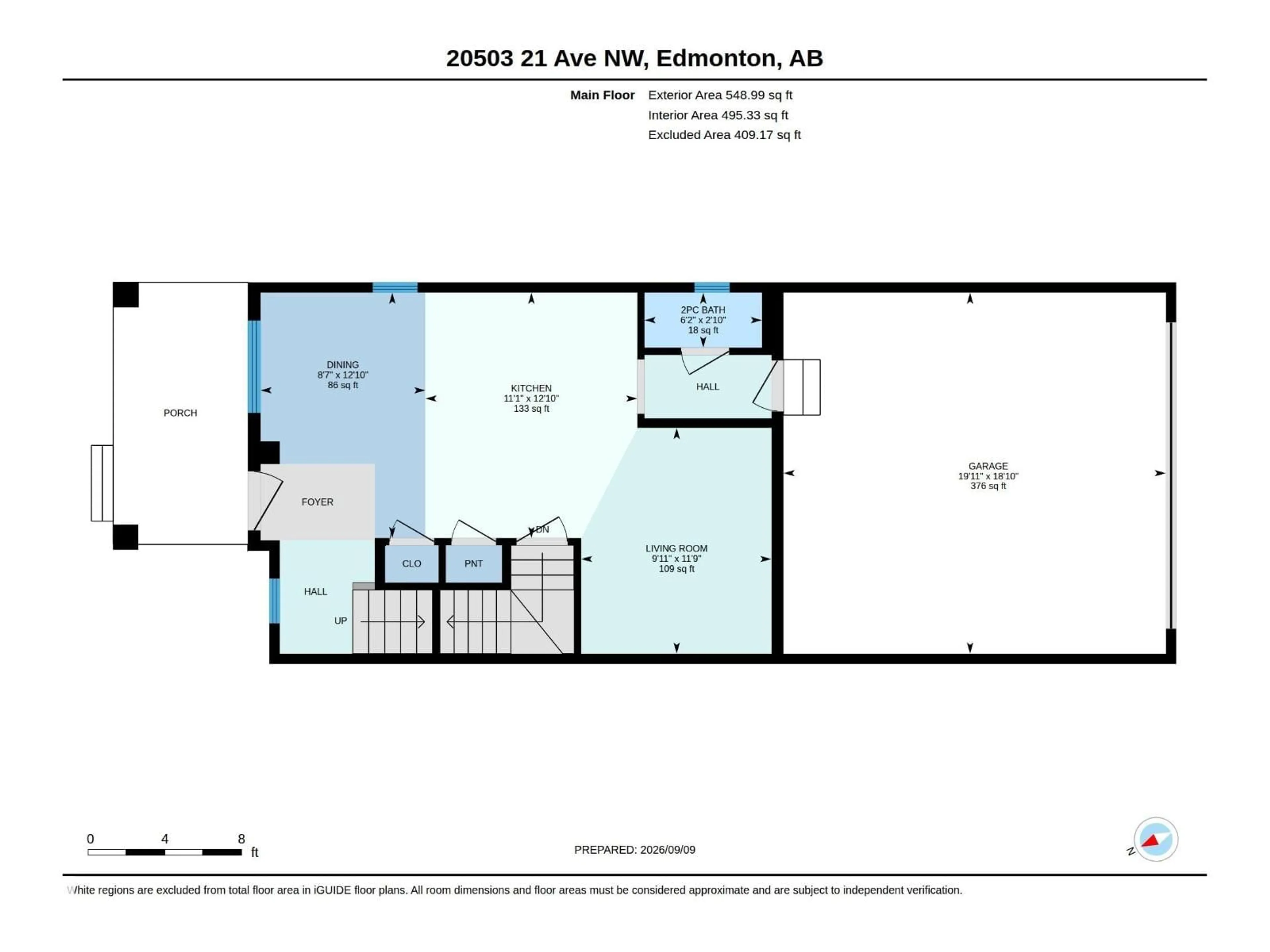 Floor plan for 20503 21 AV, Edmonton Alberta T6M1M8