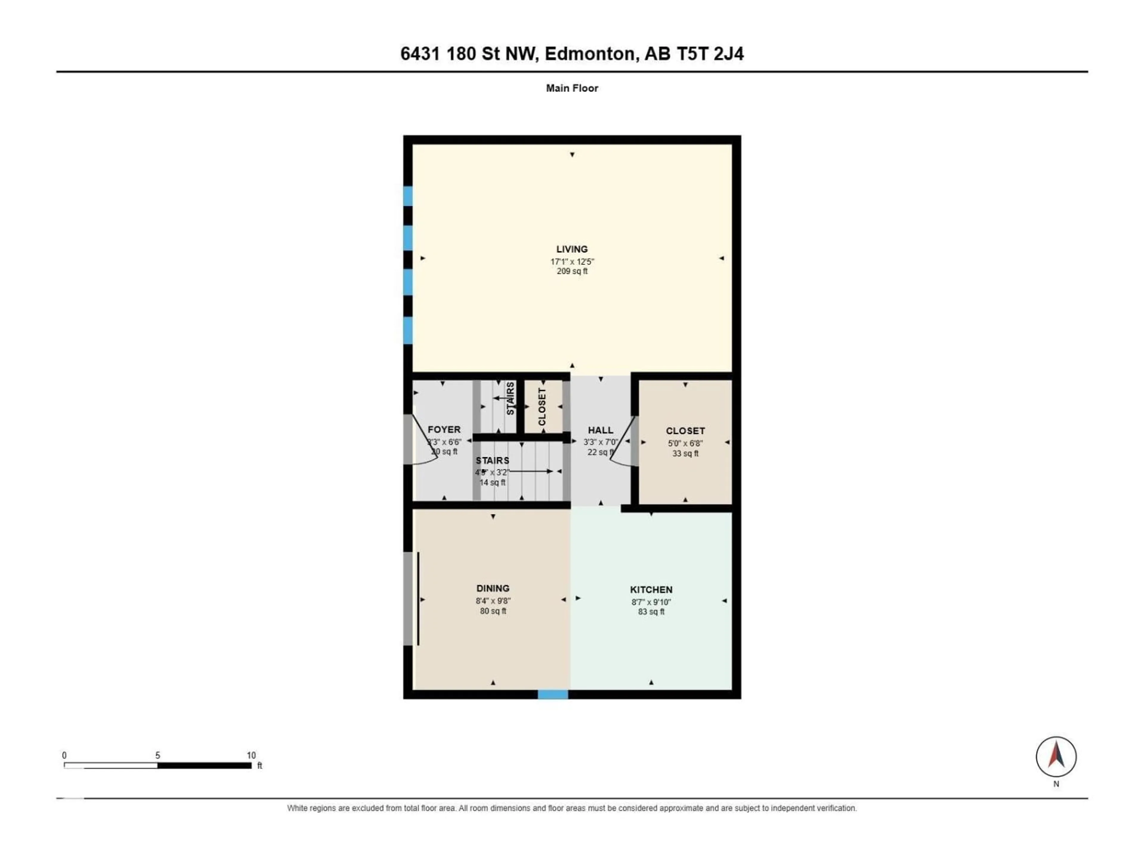 Floor plan for NW - 6431 180 ST, Edmonton Alberta T5T2P3
