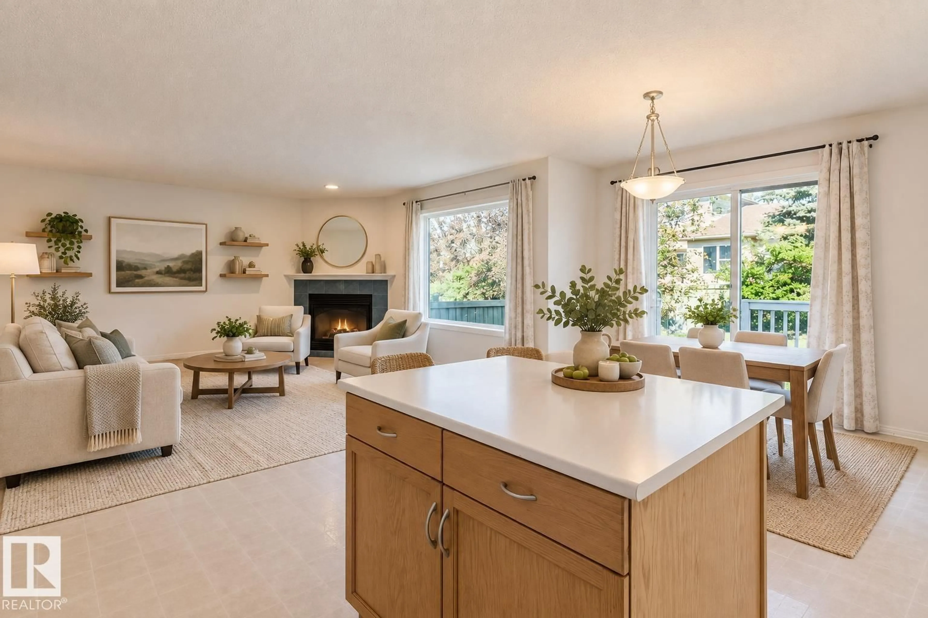 Open concept kitchen, ceramic/tile floor for 430 HUNTERS GREEN GR, Edmonton Alberta T6R3C1