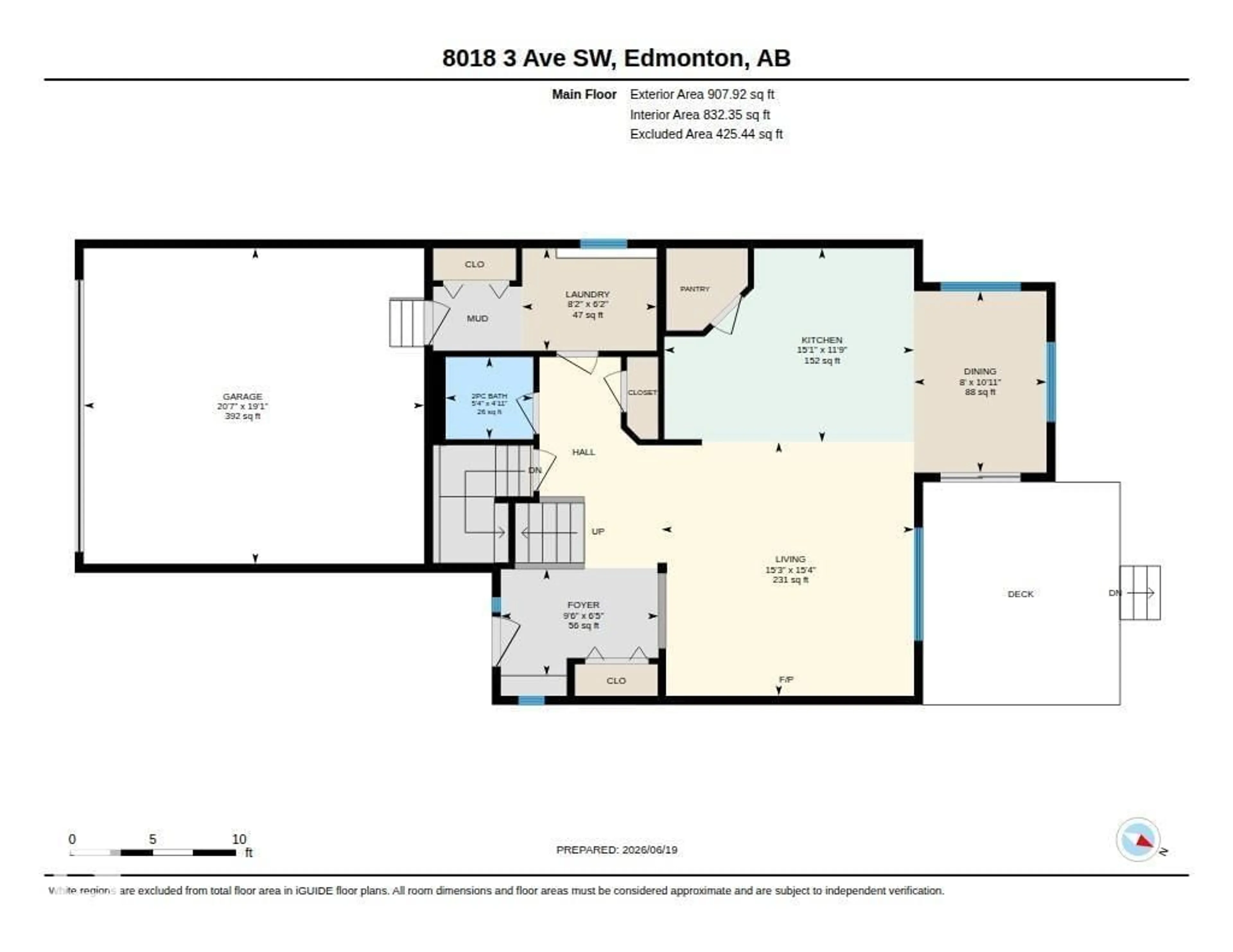 Floor plan for 8018 3 AV SW, Edmonton Alberta T6X1K6