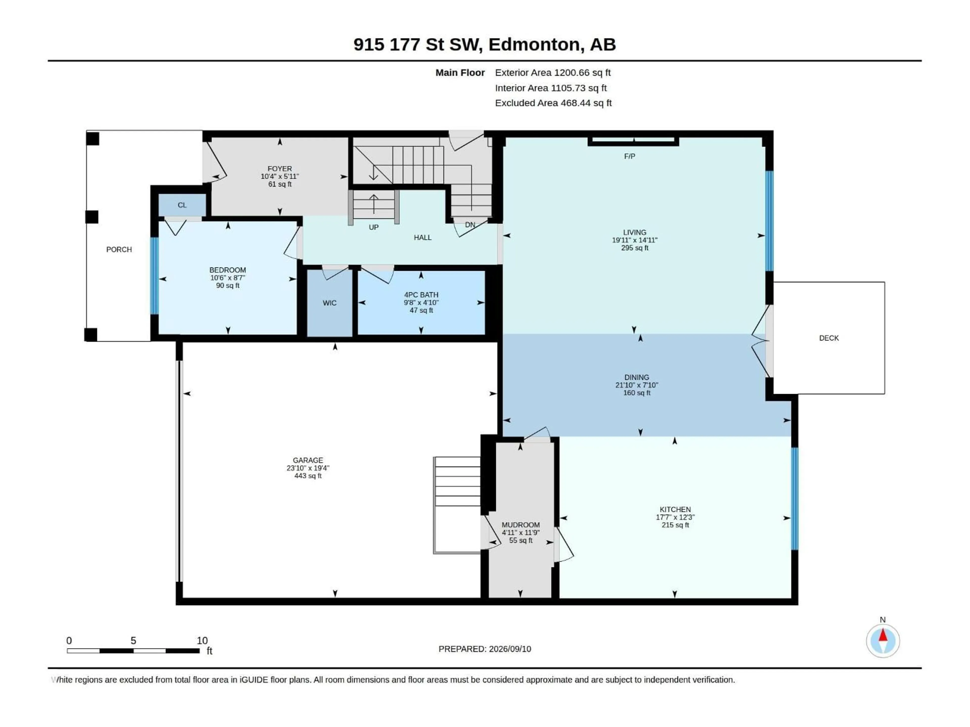 Floor plan for SW - 915 177 ST, Edmonton Alberta T6W2X2