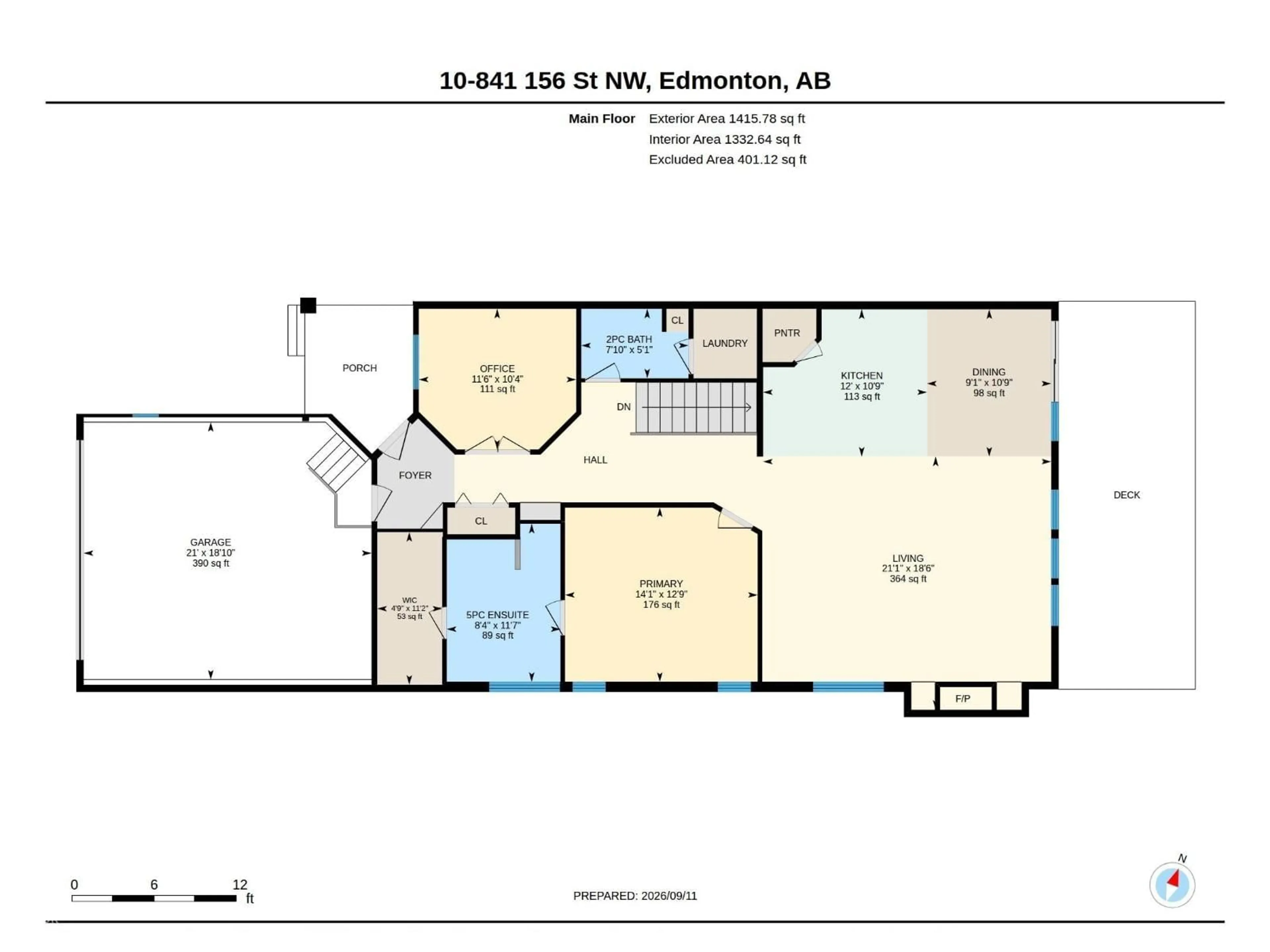 Floor plan for NW - 10 841 156 ST, Edmonton Alberta T6R0B3