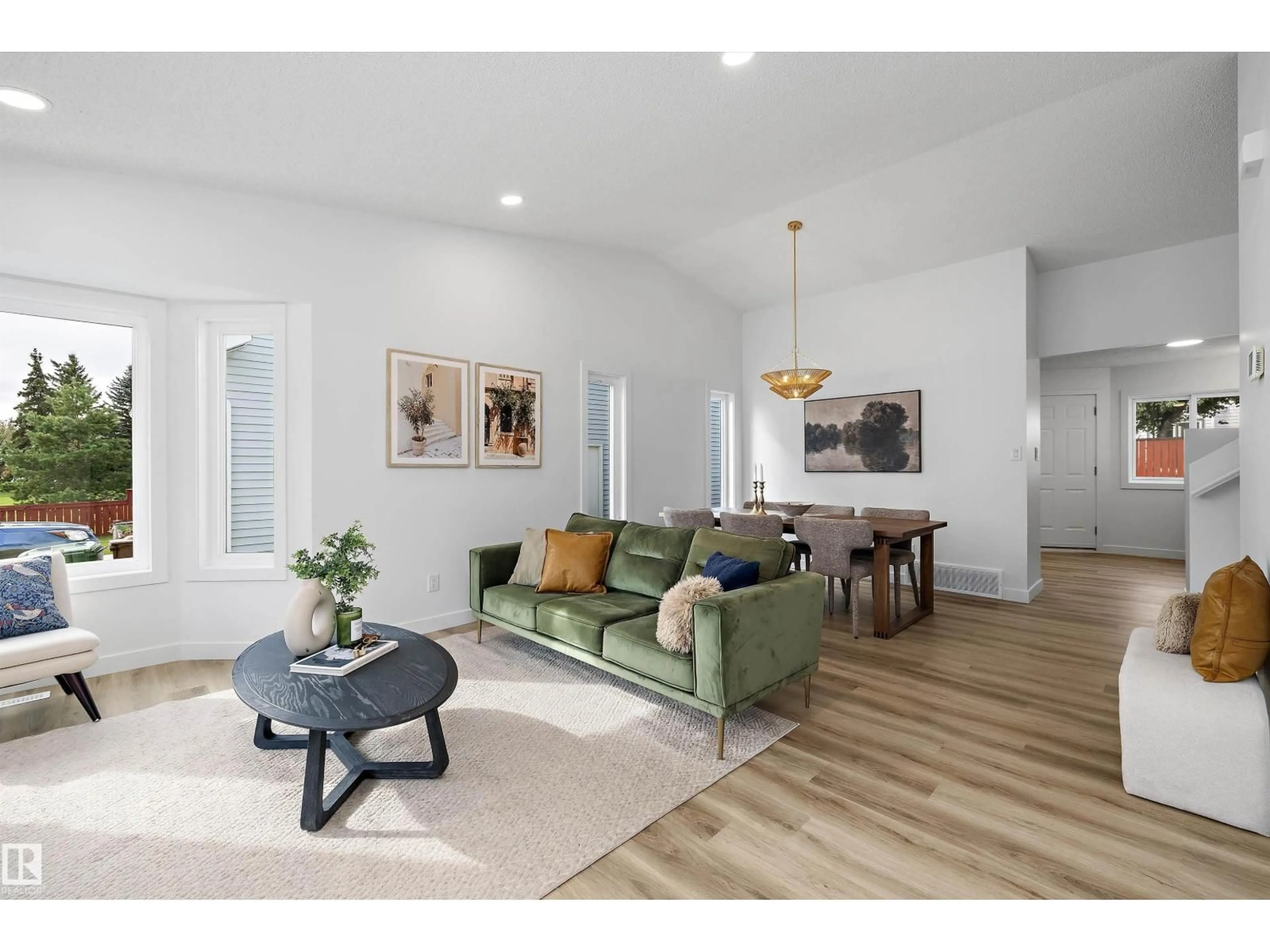 Living room with furniture, wood/laminate floor for 12 DANBRIDGE PL, St. Albert Alberta T8N4V4