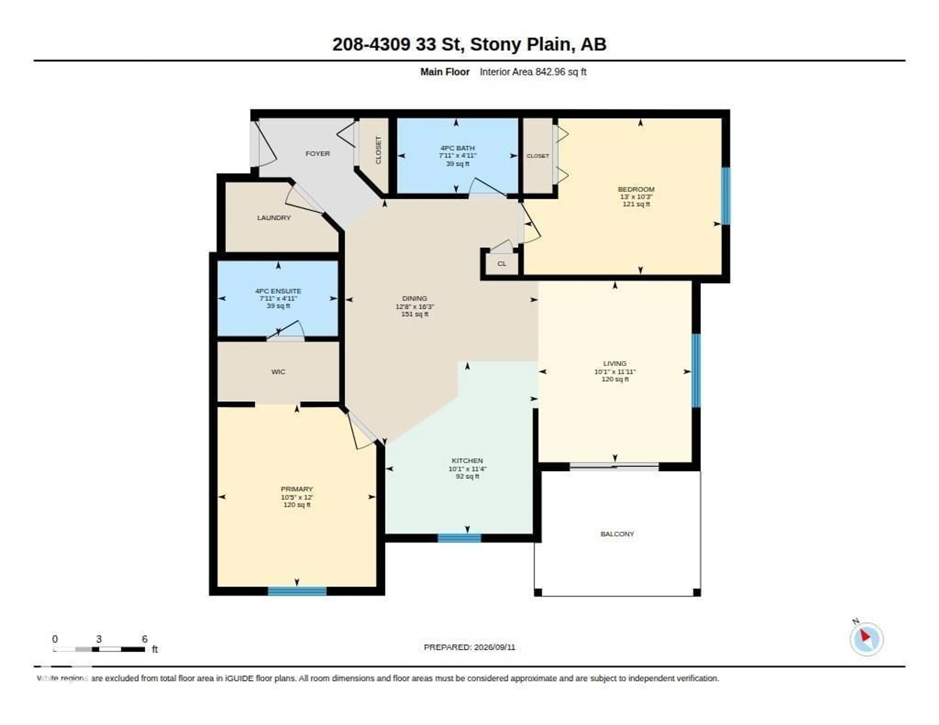 Floor plan for #208 - 4309 33 ST, Stony Plain Alberta T7X0C4