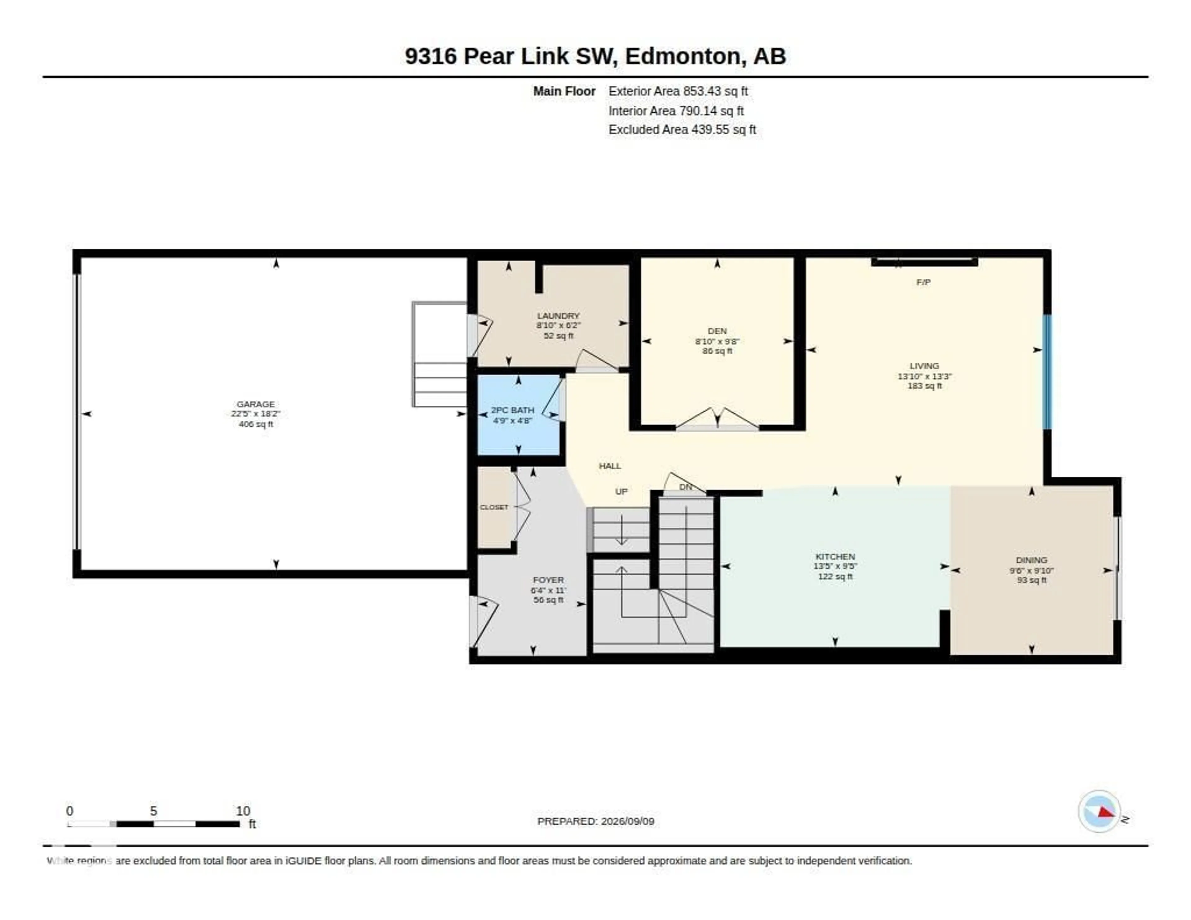 Floor plan for SW - 9316 PEAR LINK LI, Edmonton Alberta T6X2V9