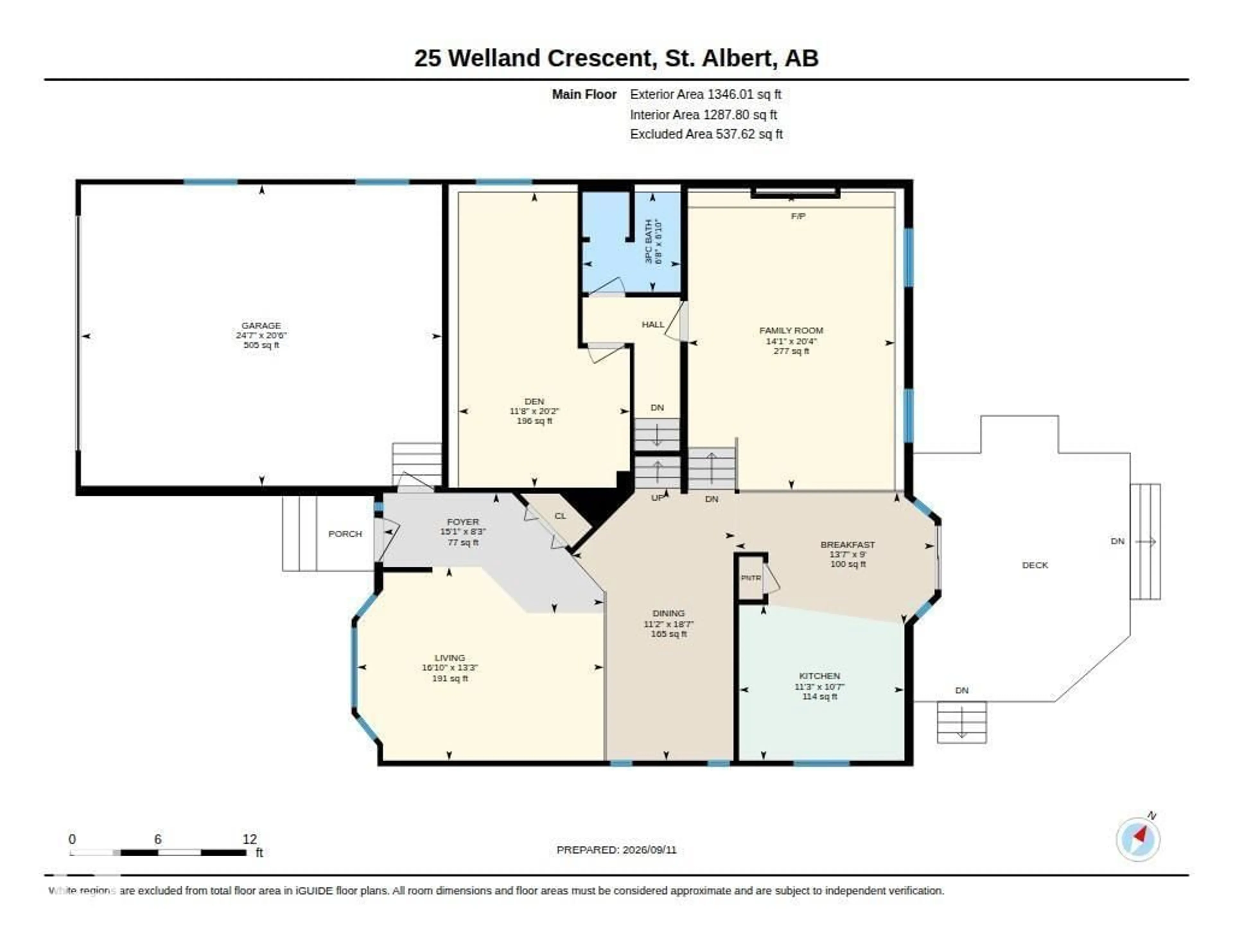 Floor plan for 25 WELLAND CR, St. Albert Alberta T8N3W3