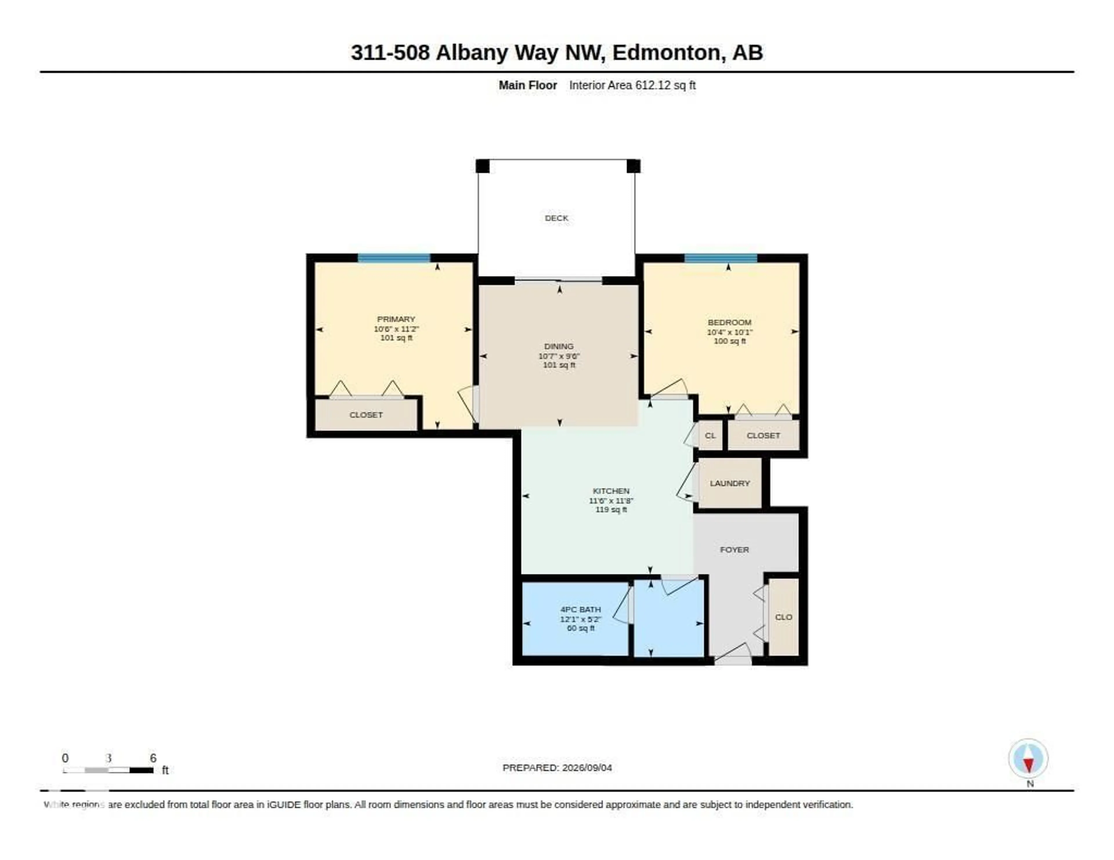 Floor plan for #311 - 508 ALBANY WY, Edmonton Alberta T6V0H9