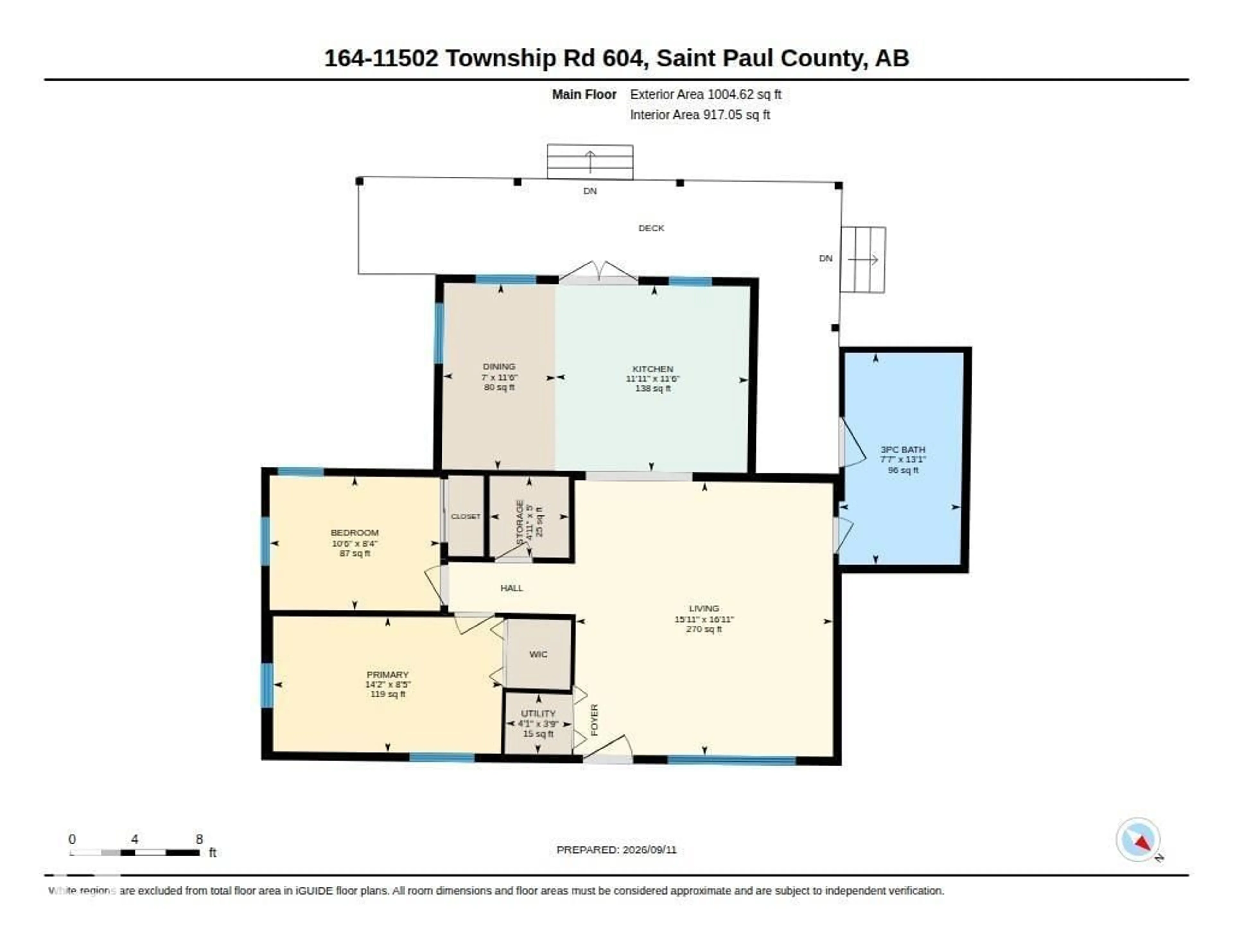Floor plan for #164 164 - 11502 TWP ROAD 604, Rural St. Paul County Alberta T0A0N0