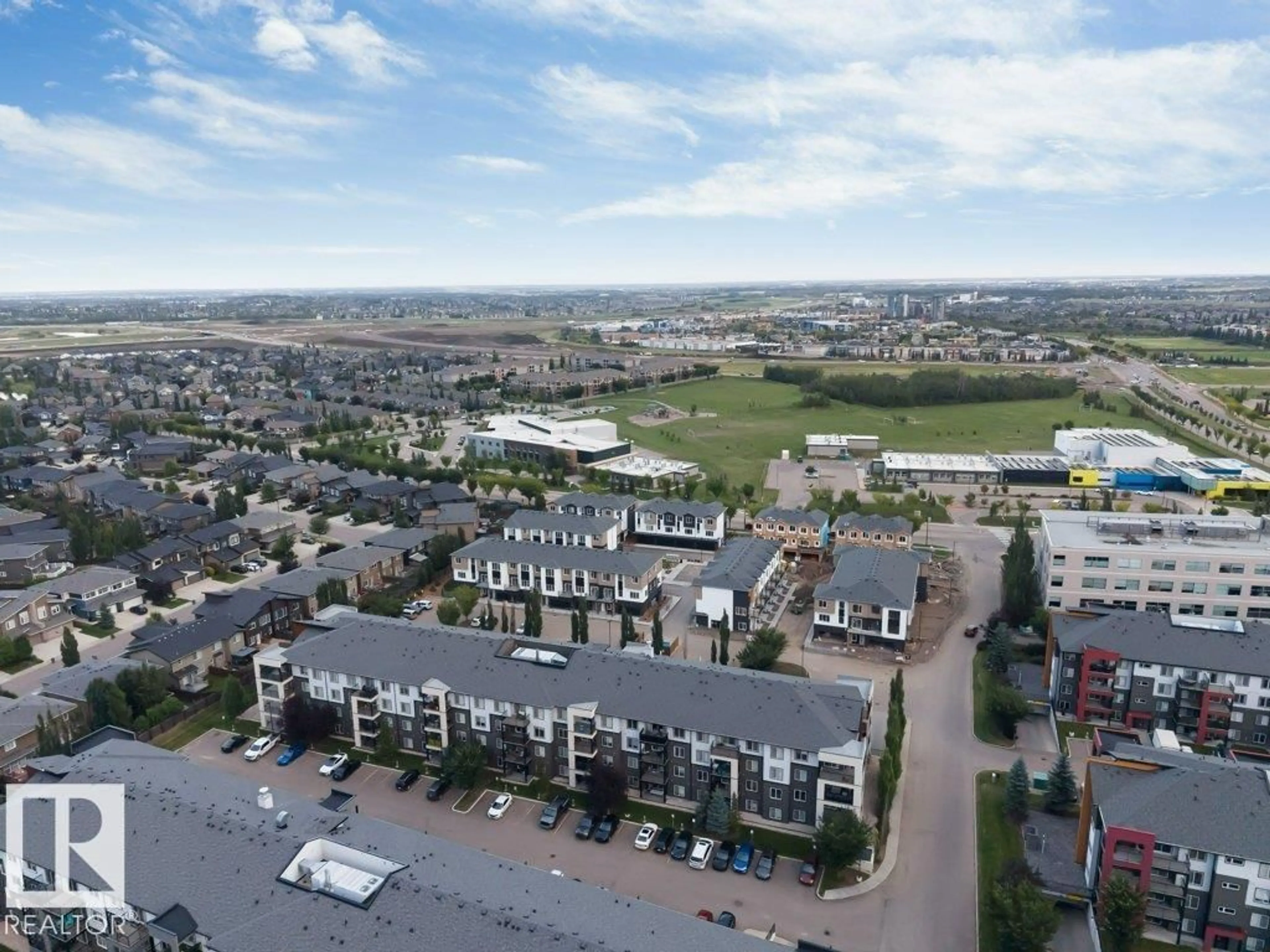 A pic from outside/outdoor area/front of a property/back of a property/a pic from drone, mountain view for 390 - 224 WINDERMERE RD, Edmonton Alberta T6W0R1
