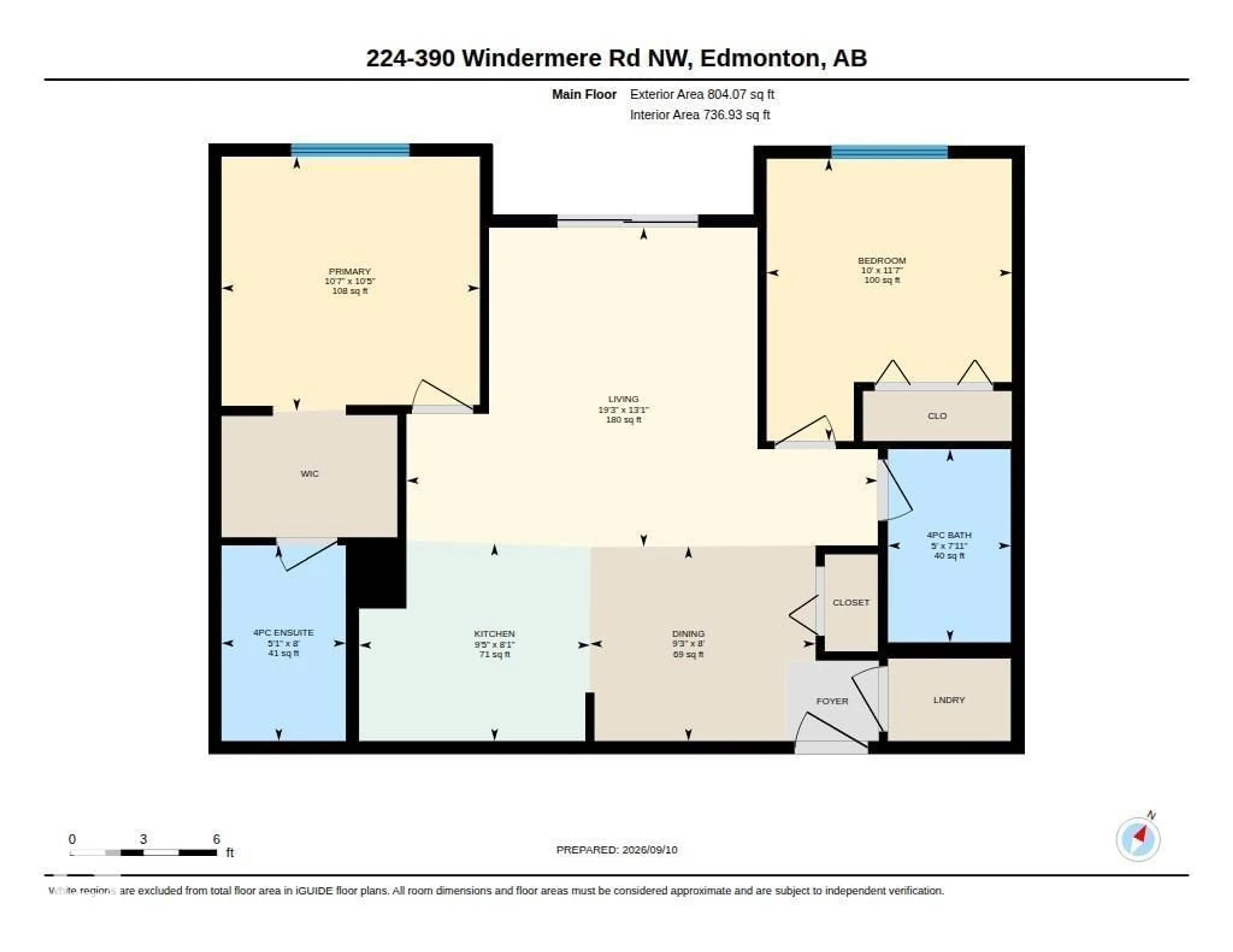 Floor plan for 390 - 224 WINDERMERE RD, Edmonton Alberta T6W0R1