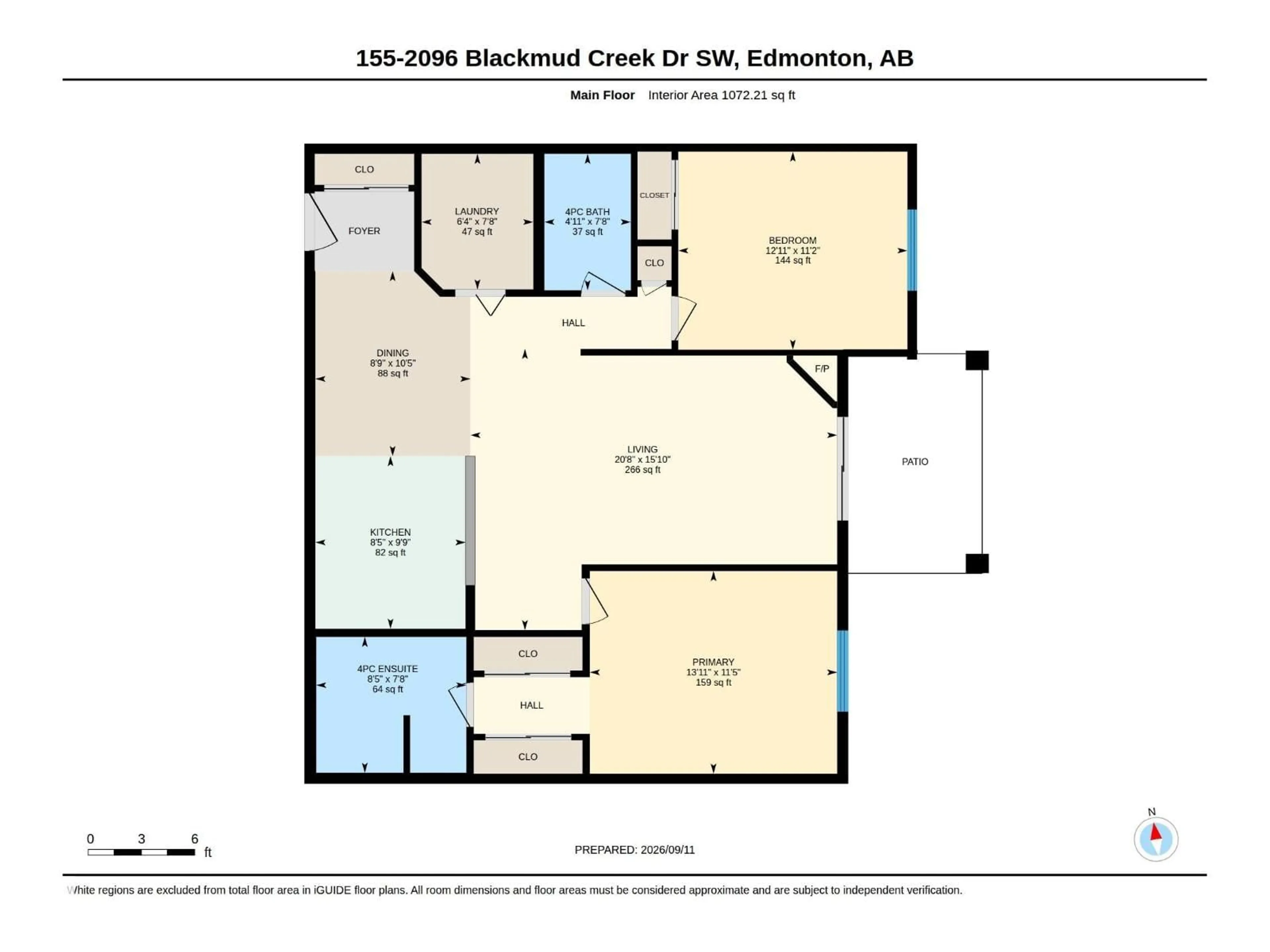 Floor plan for 2096 - 155 BLACKMUD CREEK DR, Edmonton Alberta T6W0G1
