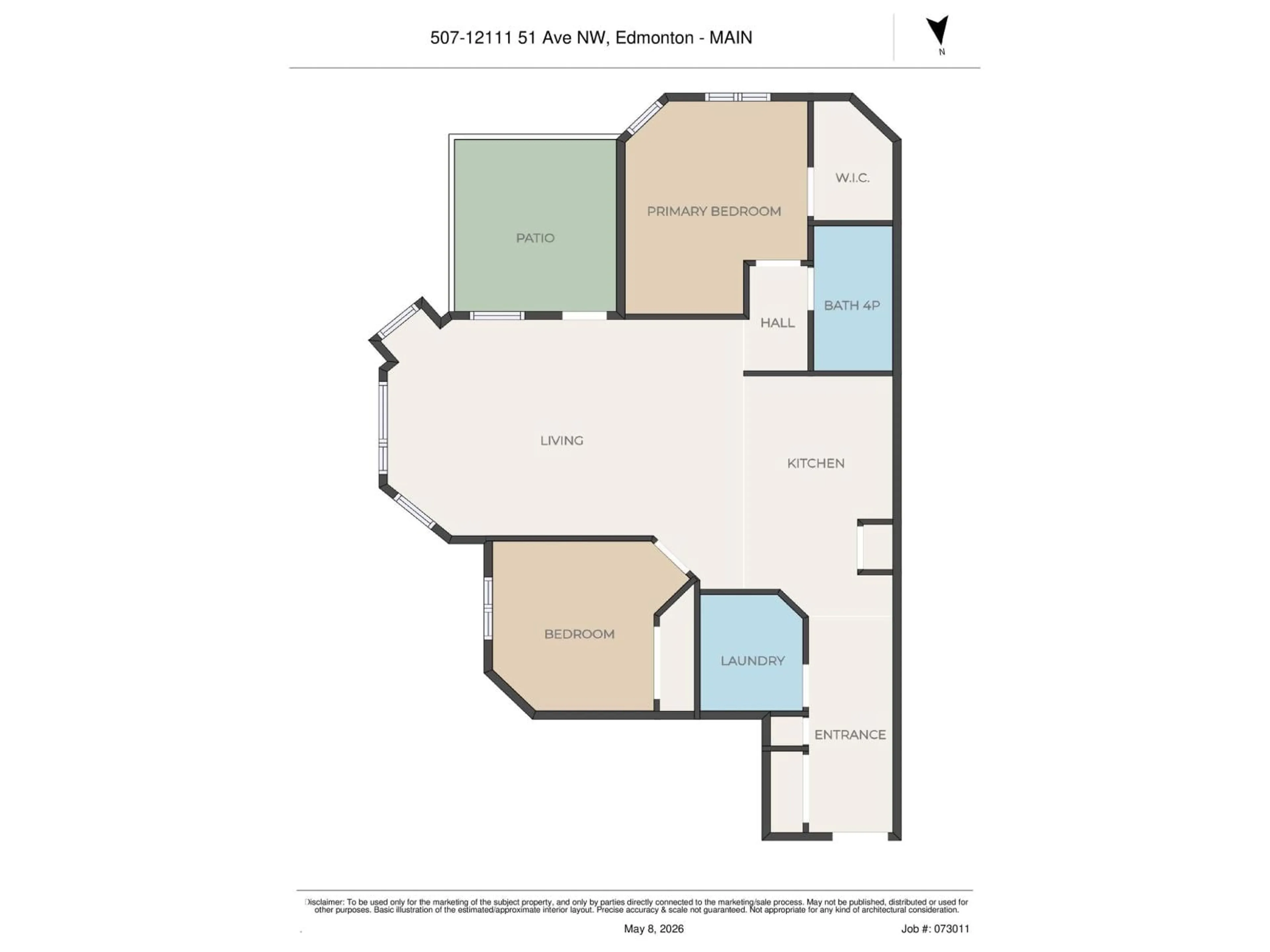 Floor plan for 507 - 12111 51 AV, Edmonton Alberta T6H6A3