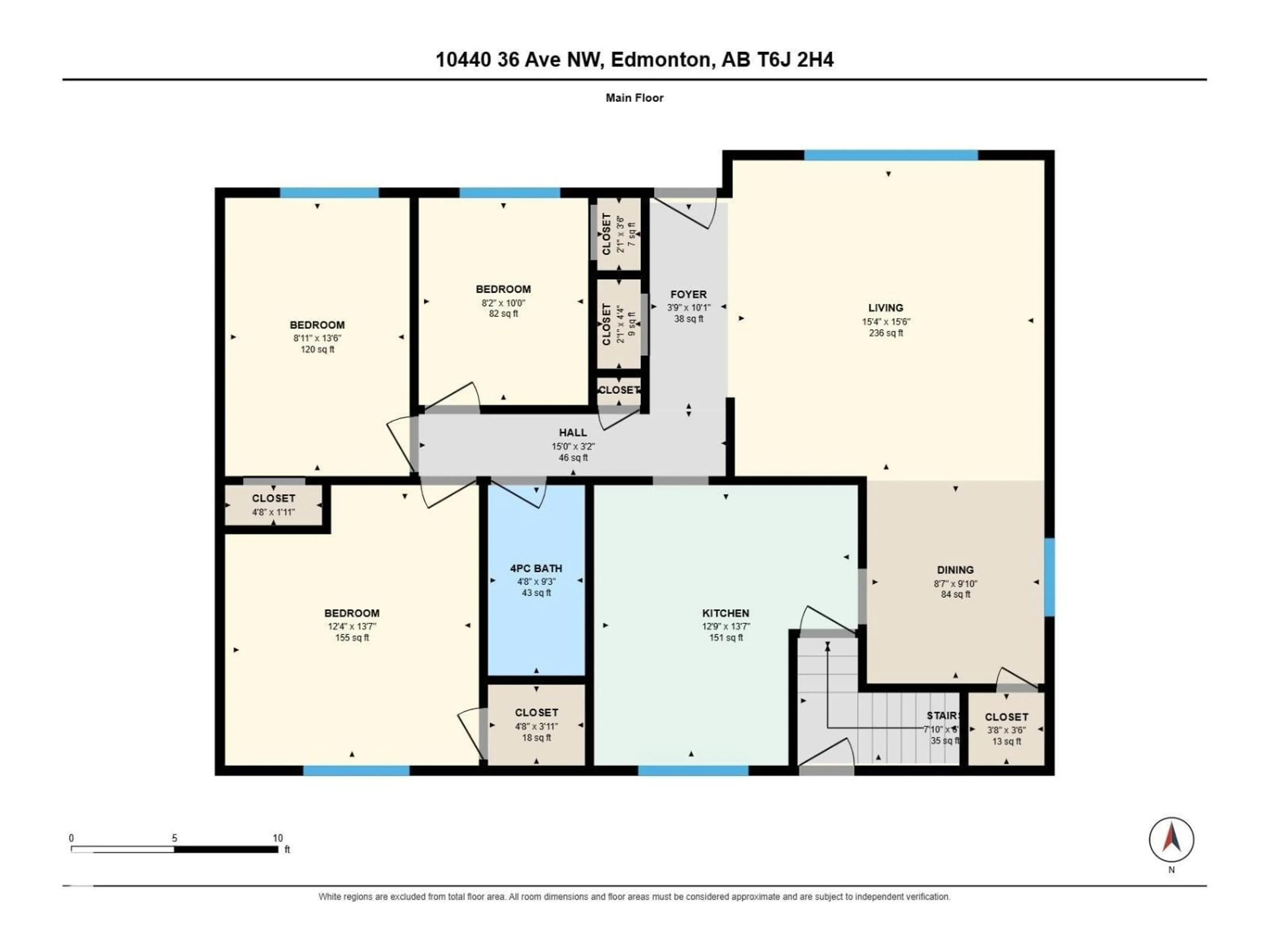 Floor plan for 10440 36 AV, Edmonton Alberta T6J2H4