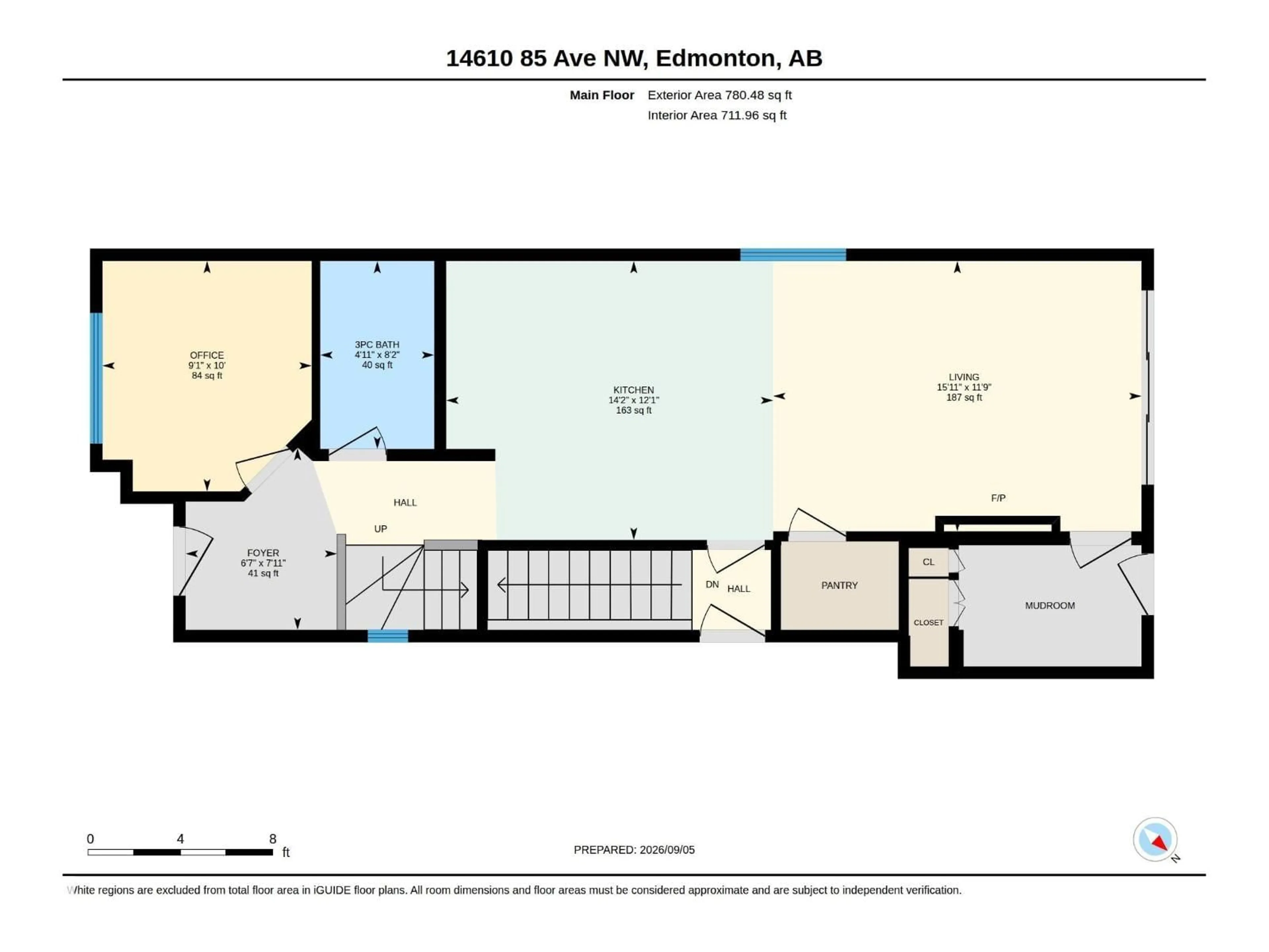 Floor plan for 14610 85 AV, Edmonton Alberta T5R3Z4