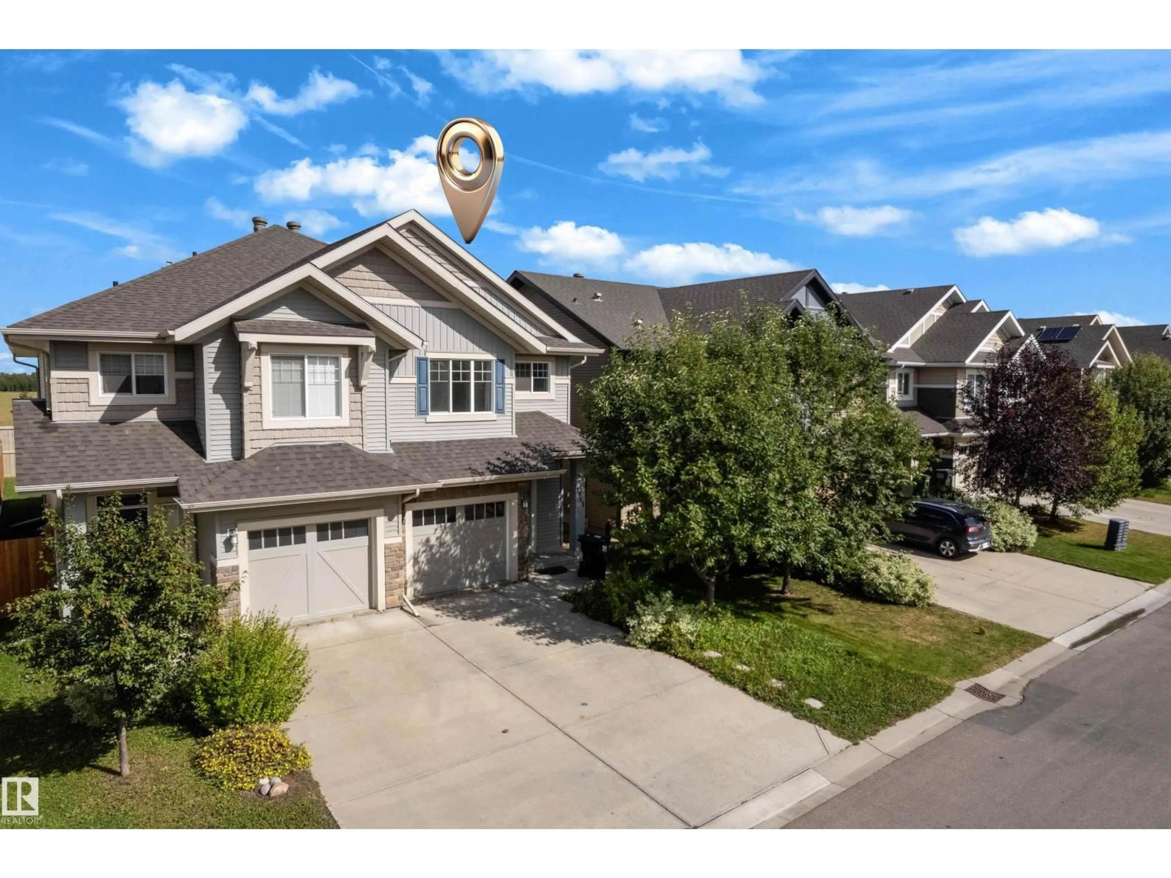 A pic from outside/outdoor area/front of a property/back of a property/a pic from drone, street for GR SW SW - 2742 COUGHLAN GREEN, Edmonton Alberta T6W3N8