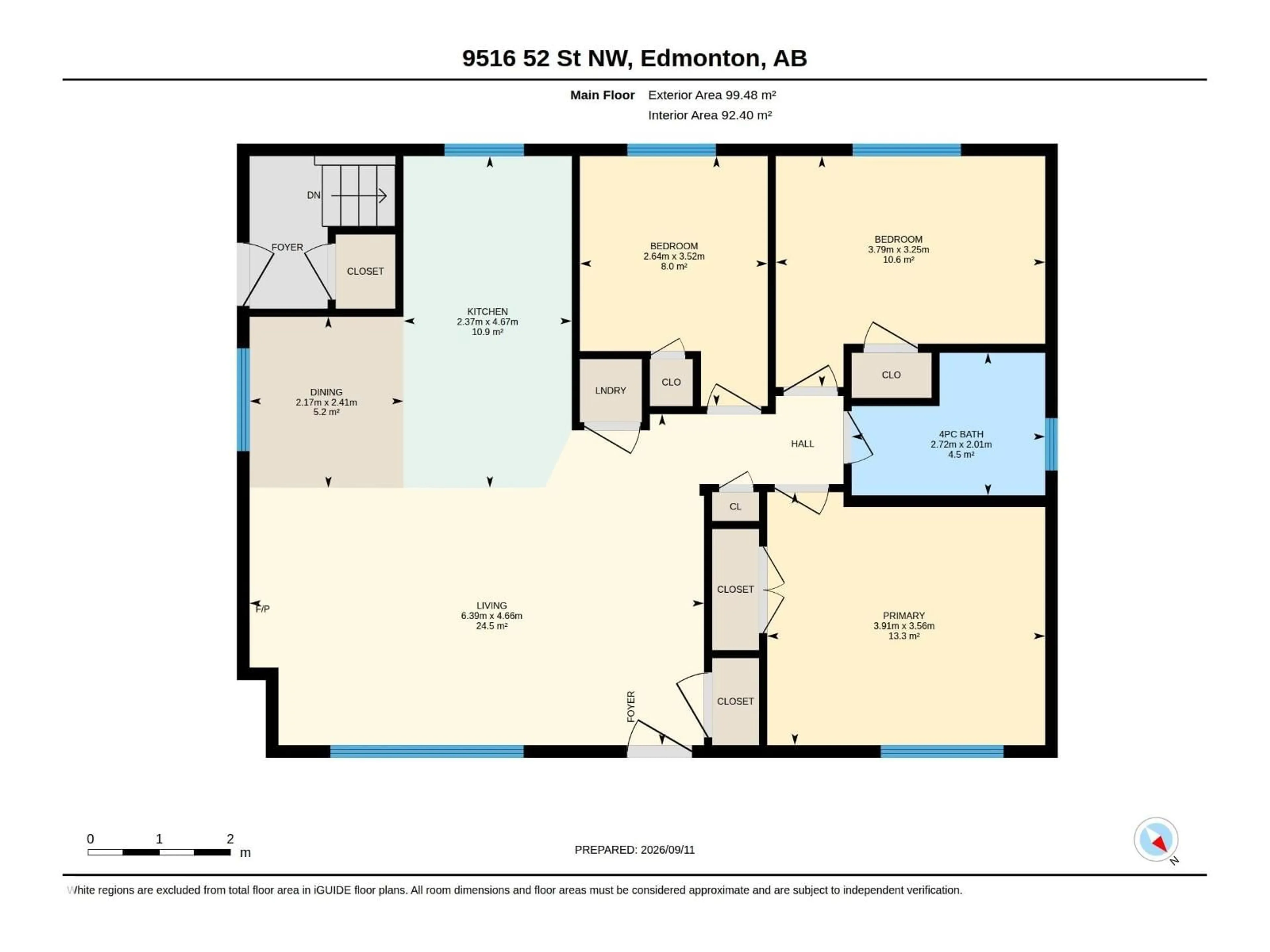 Floor plan for NW - 9516 52 ST, Edmonton Alberta T6B1G9