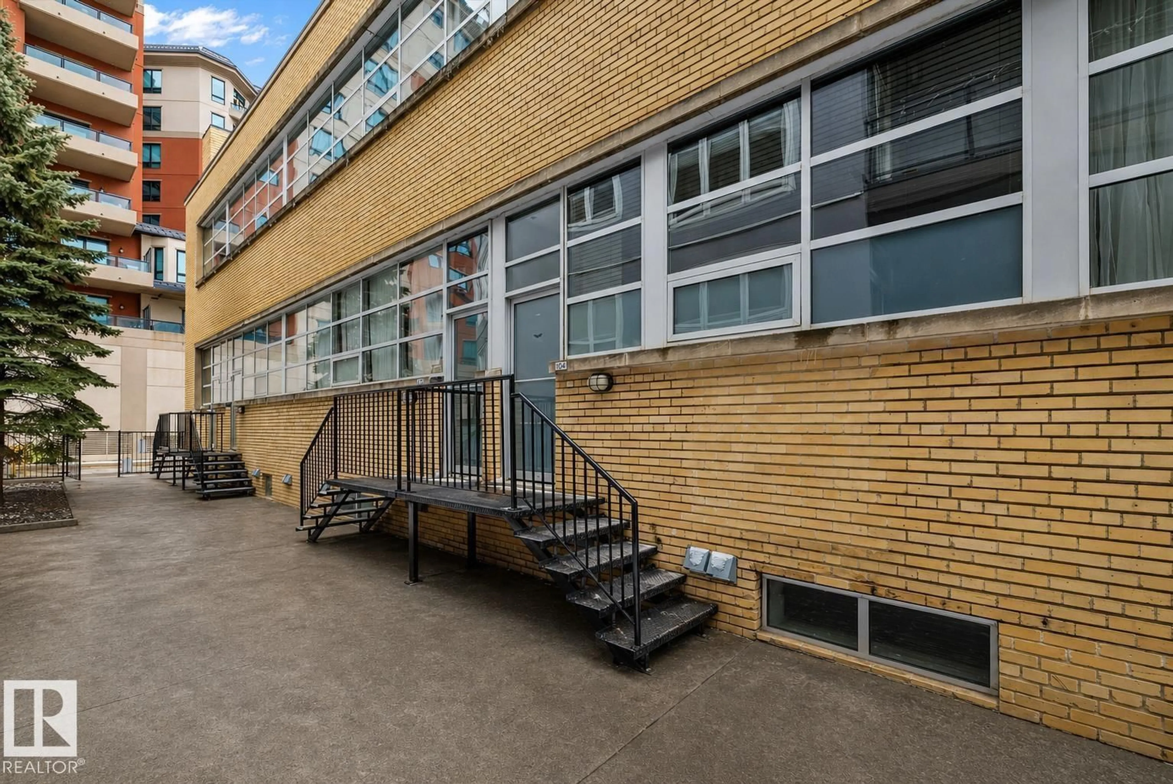 Patio, building for #104 - 10123 112 ST, Edmonton Alberta T5K1M1