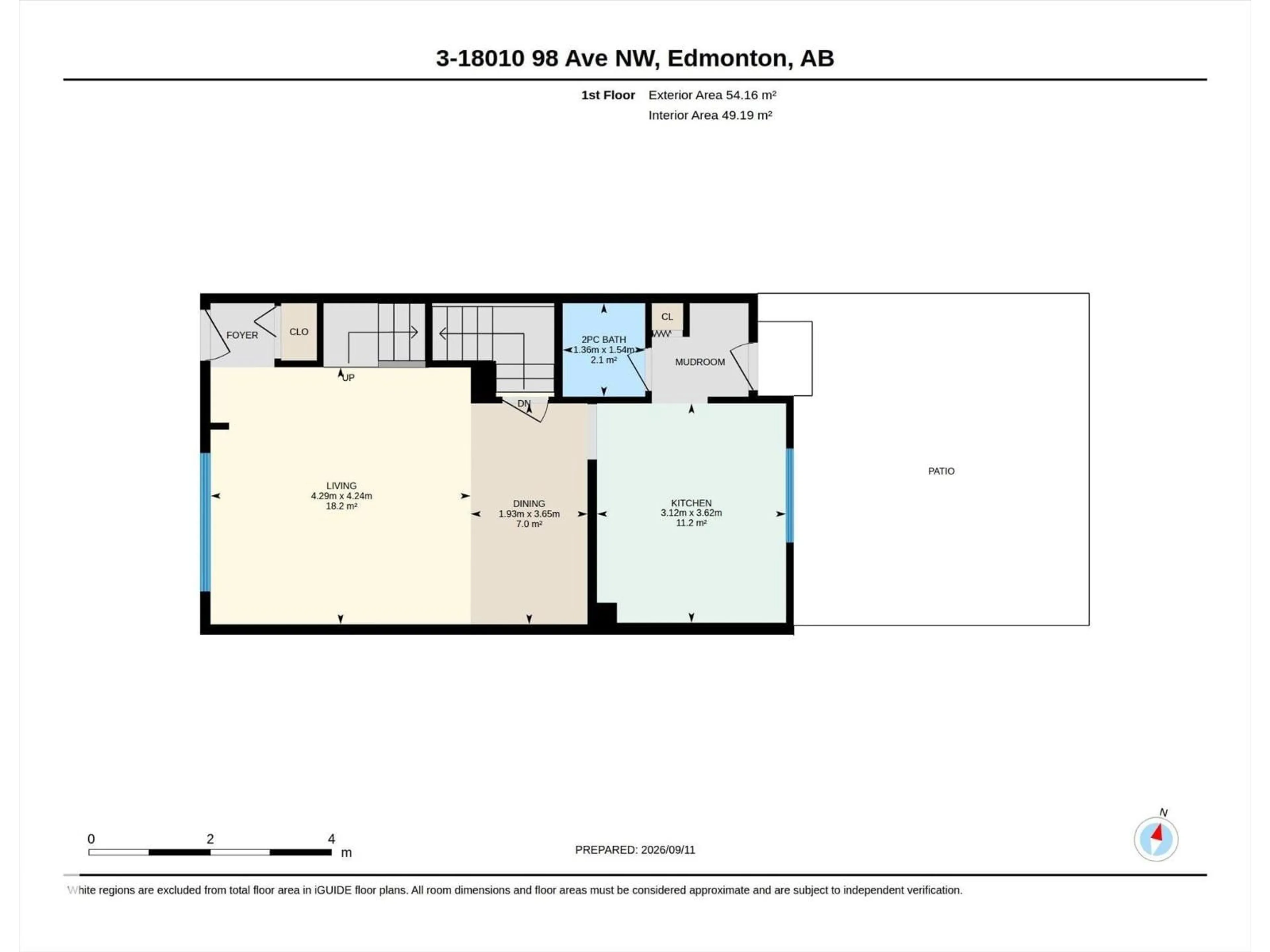 Floor plan for #3 - 18010 98 AV, Edmonton Alberta T5T3H6