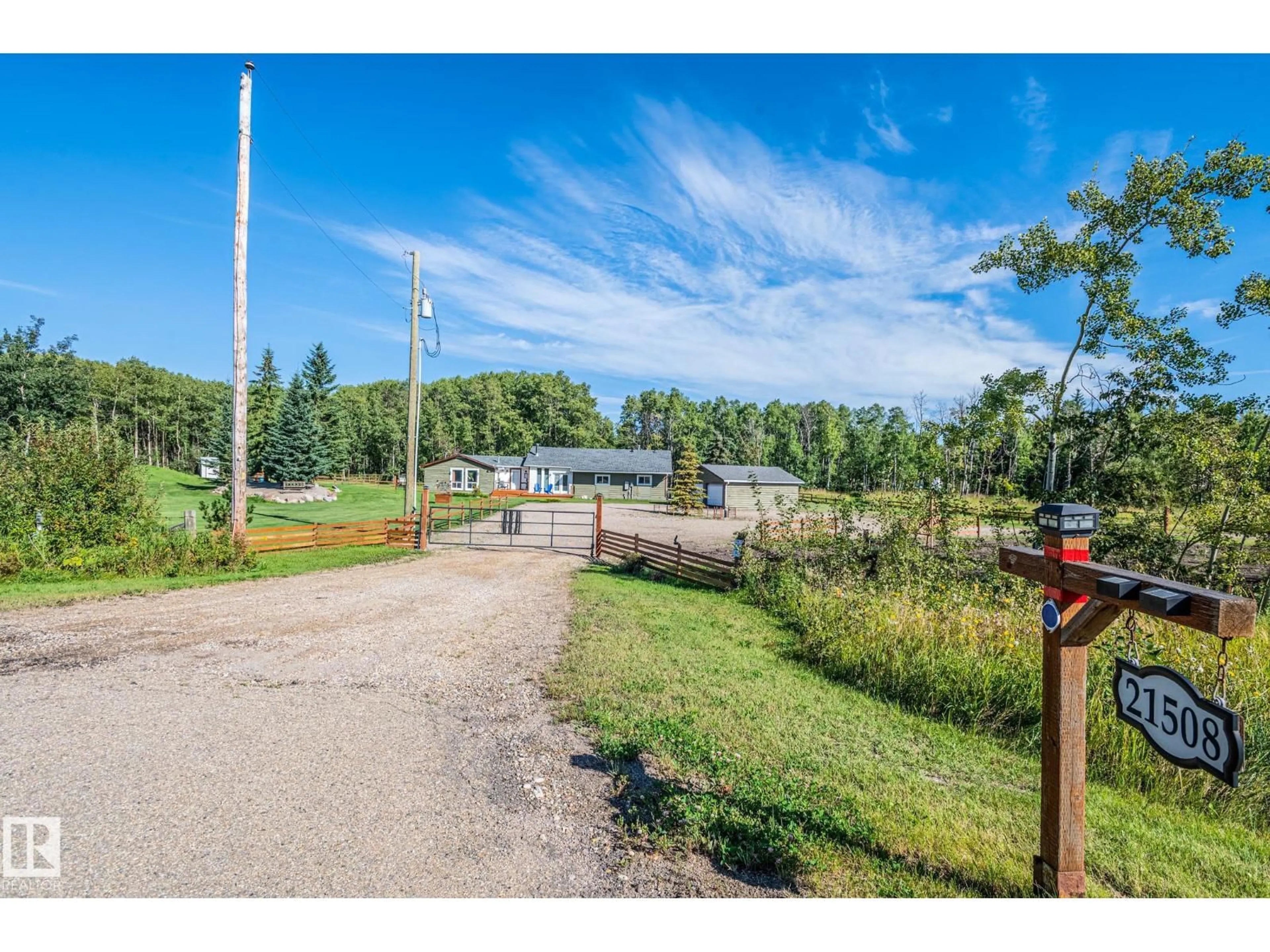 A pic from outside/outdoor area/front of a property/back of a property/a pic from drone, water/lake/river/ocean view for 21508 WYE ROAD, Rural Strathcona County Alberta T8E2J2