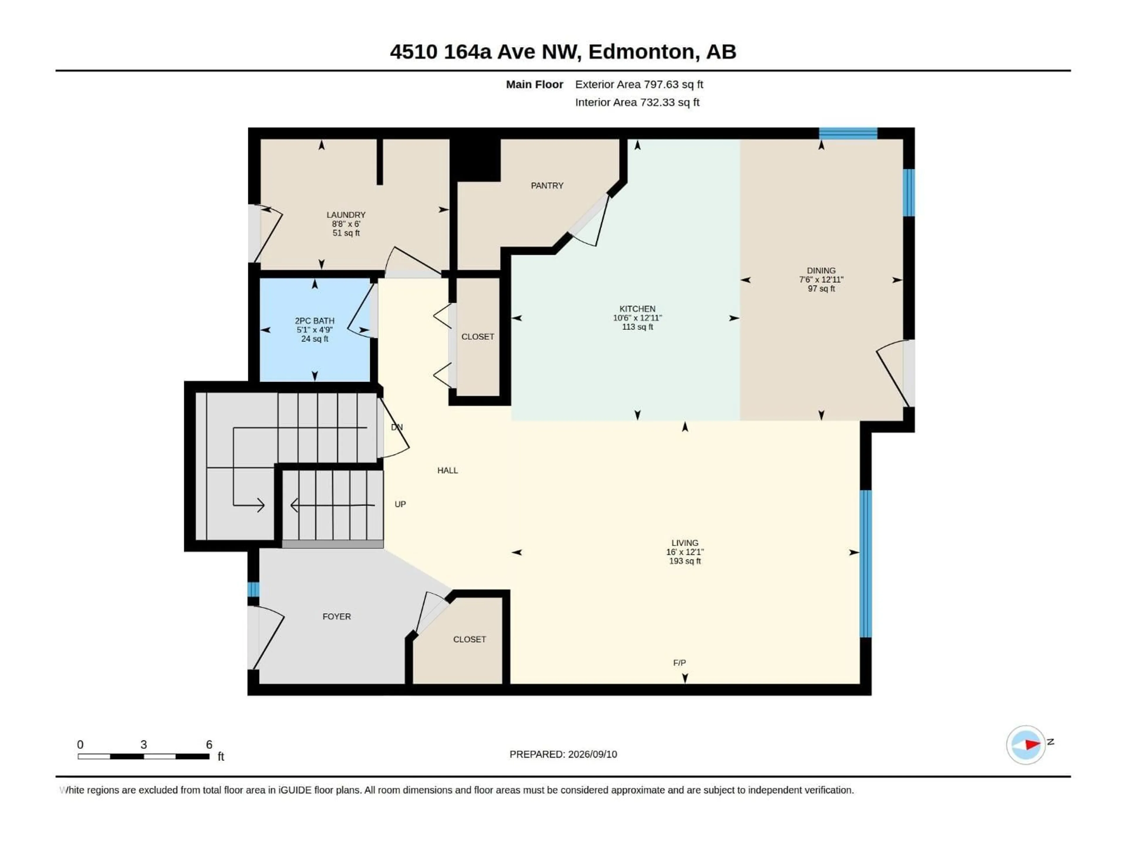 Floor plan for 4510 164A AVE, Edmonton Alberta T5Y0C8