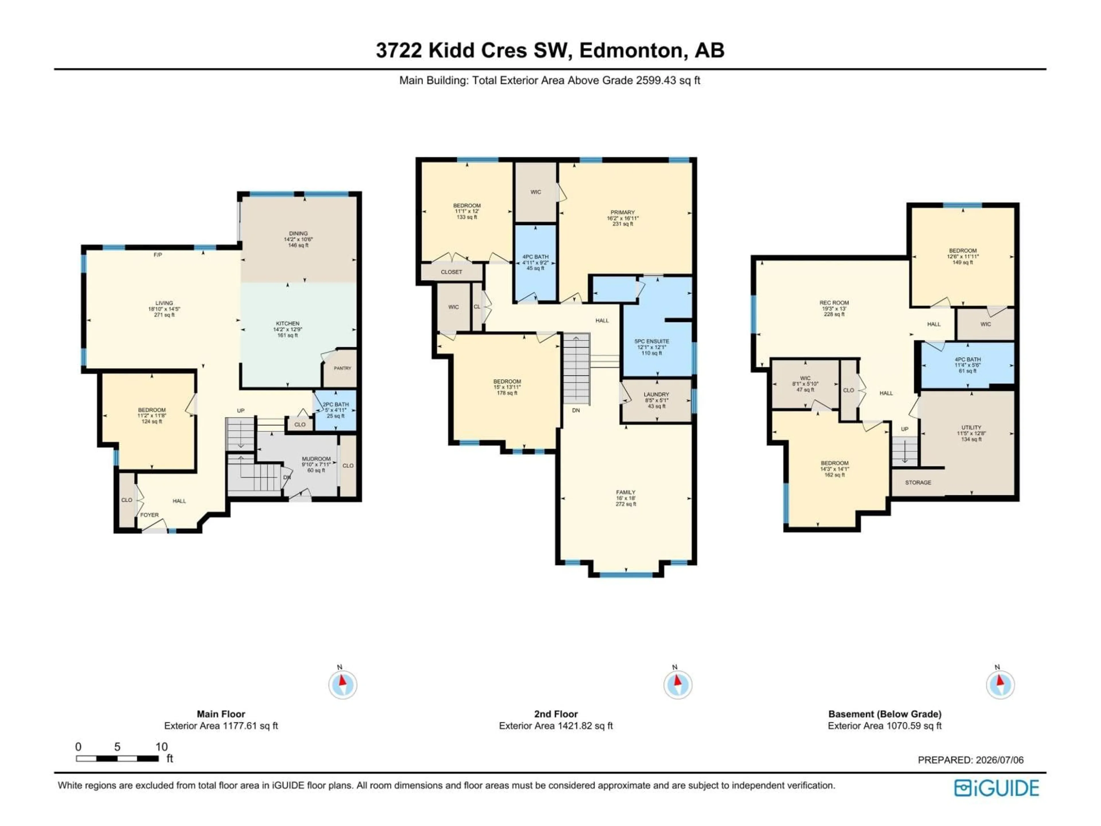 Floor plan for SW - 3722 KIDD CR, Edmonton Alberta T6W2R1
