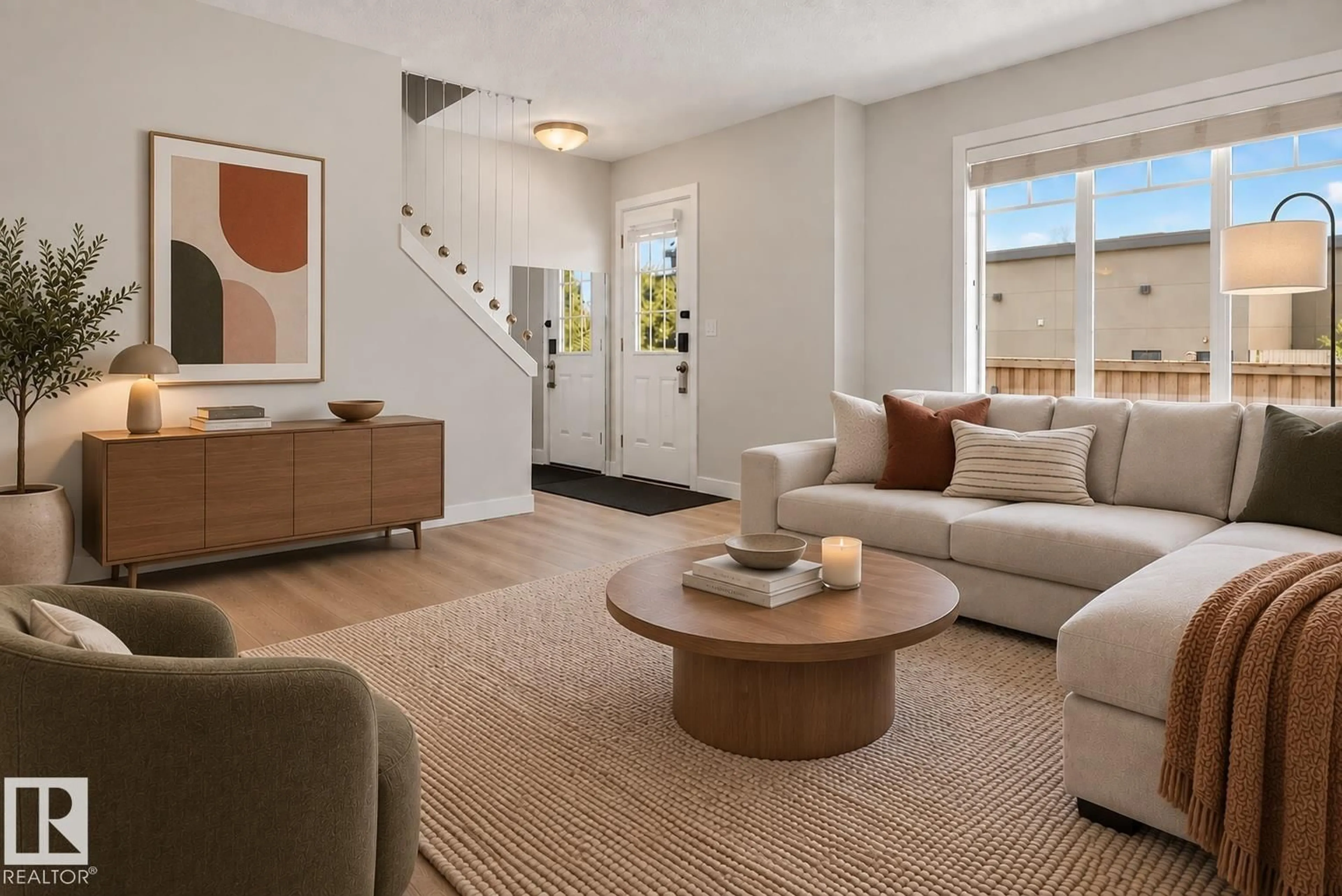 Living room with furniture, unknown for 5134 - 6 MULLEN RD, Edmonton Alberta T6R0S7