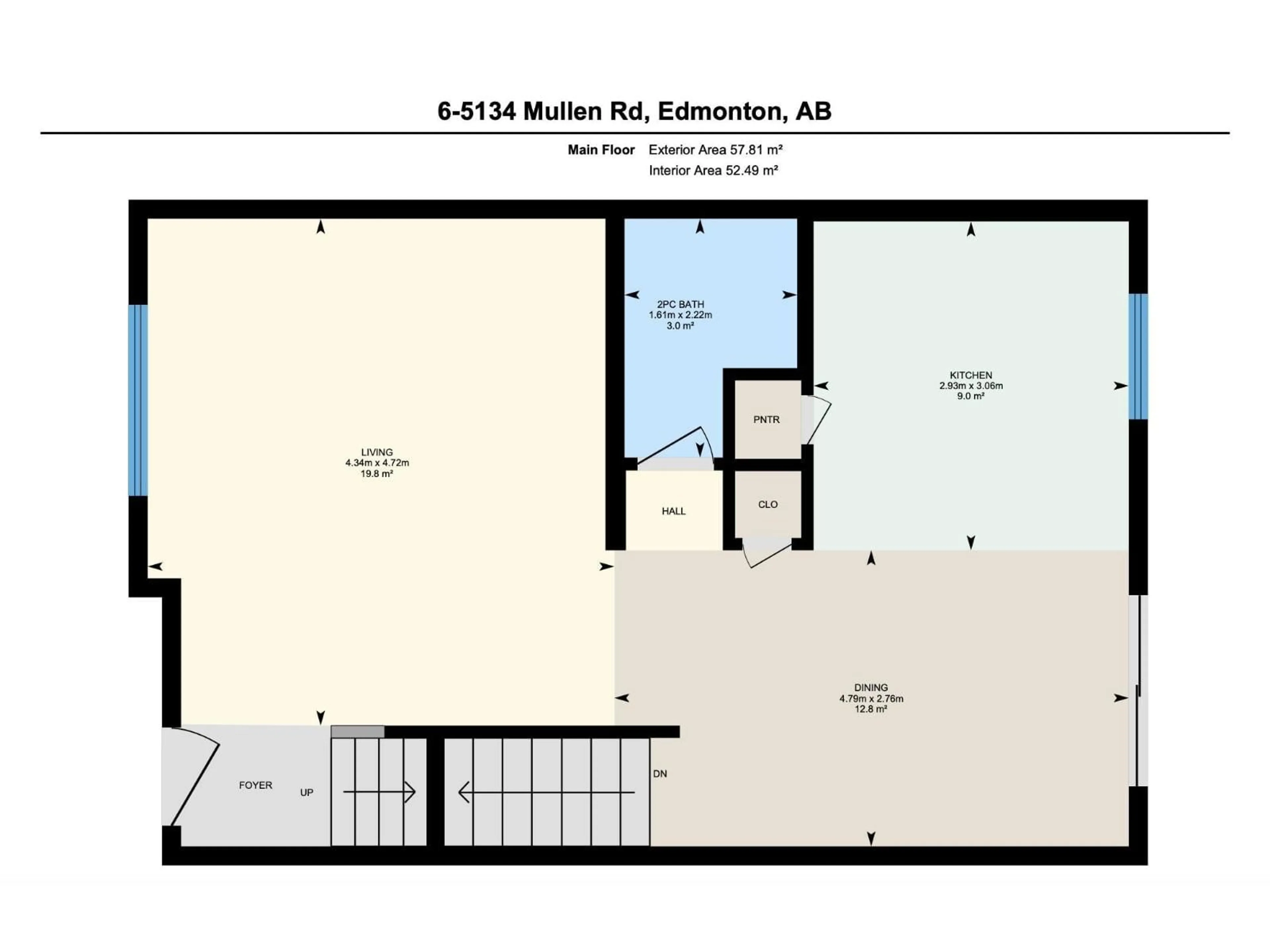 Floor plan for 5134 - 6 MULLEN RD, Edmonton Alberta T6R0S7