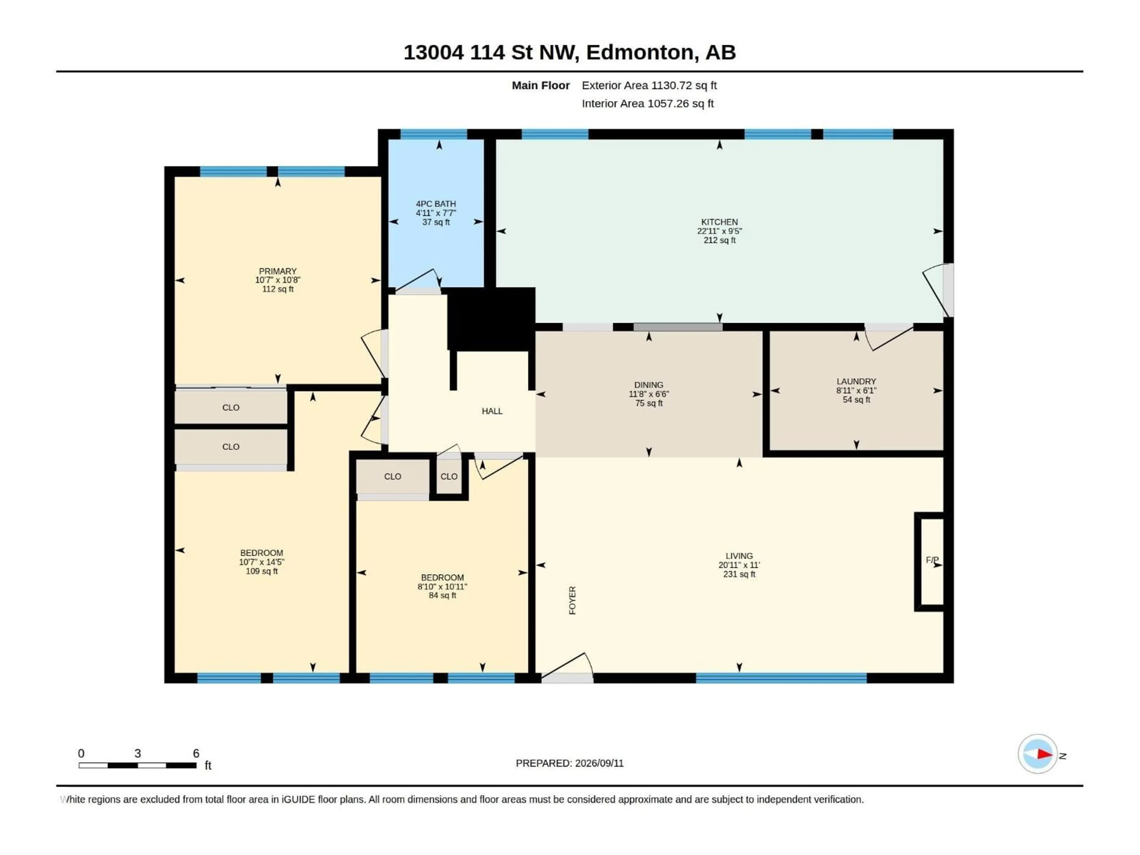 Floor plan for 13004 114 ST, Edmonton Alberta T5E5C9