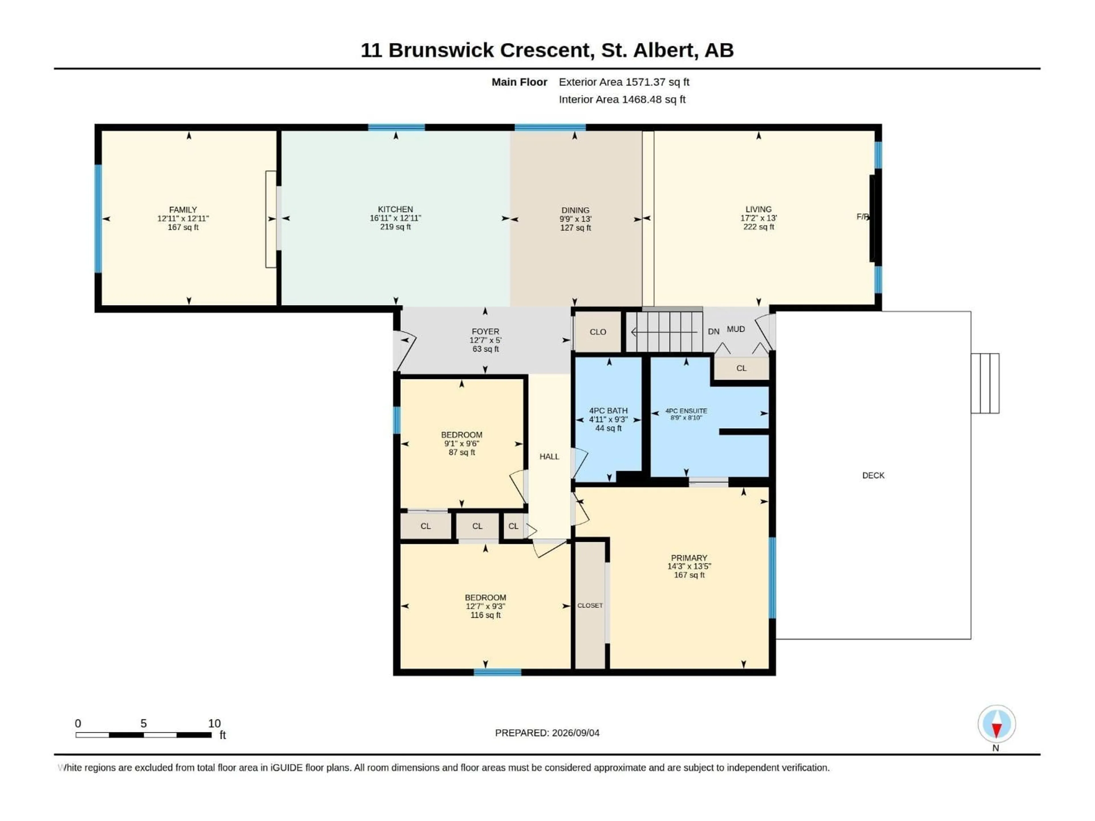 Floor plan for 11 BRUNSWICK CR, St. Albert Alberta T8N2K5