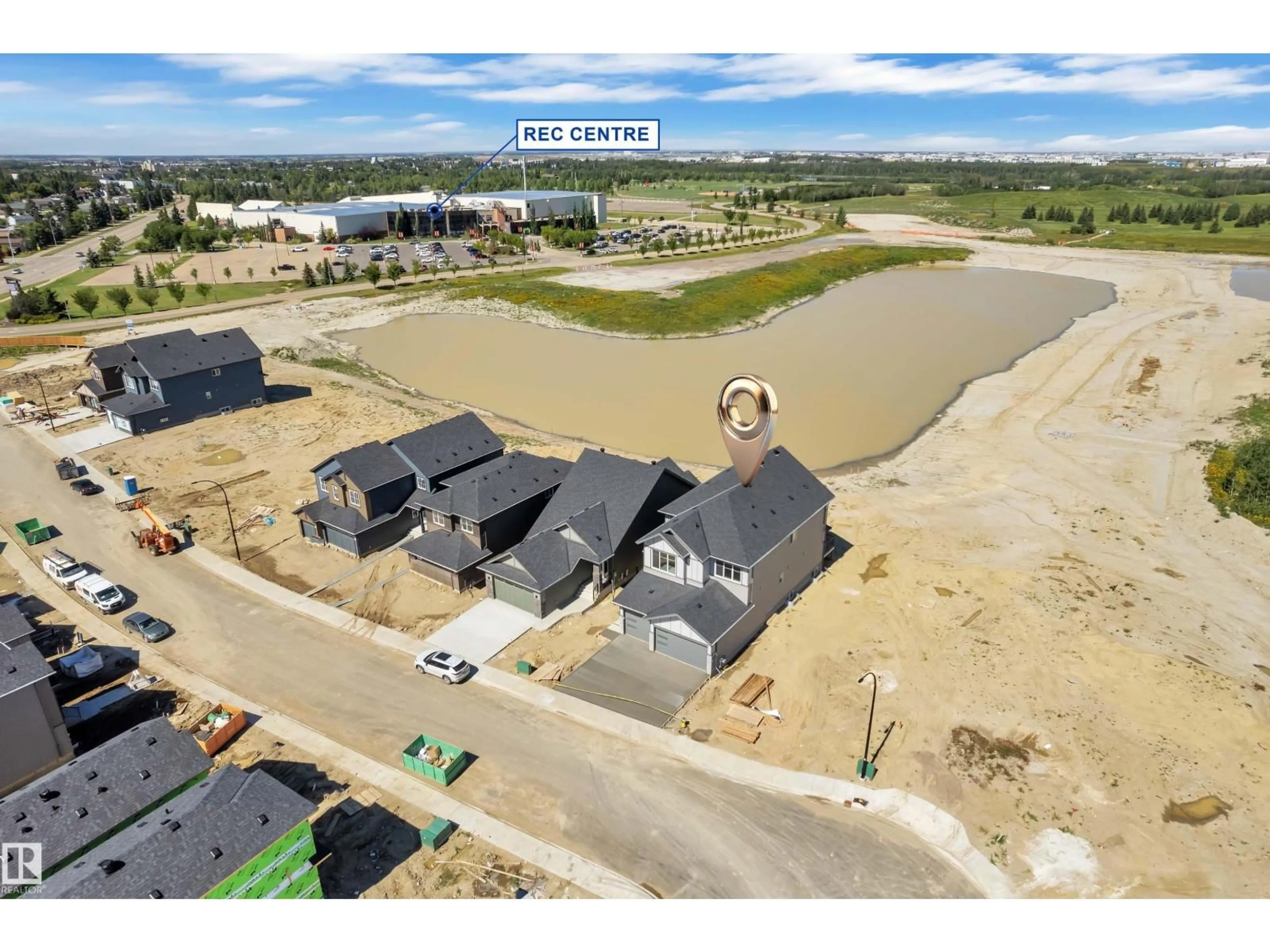 A pic from outside/outdoor area/front of a property/back of a property/a pic from drone, water/lake/river/ocean view for 266 FALCON CRESCENT, Leduc Alberta T9E1V2