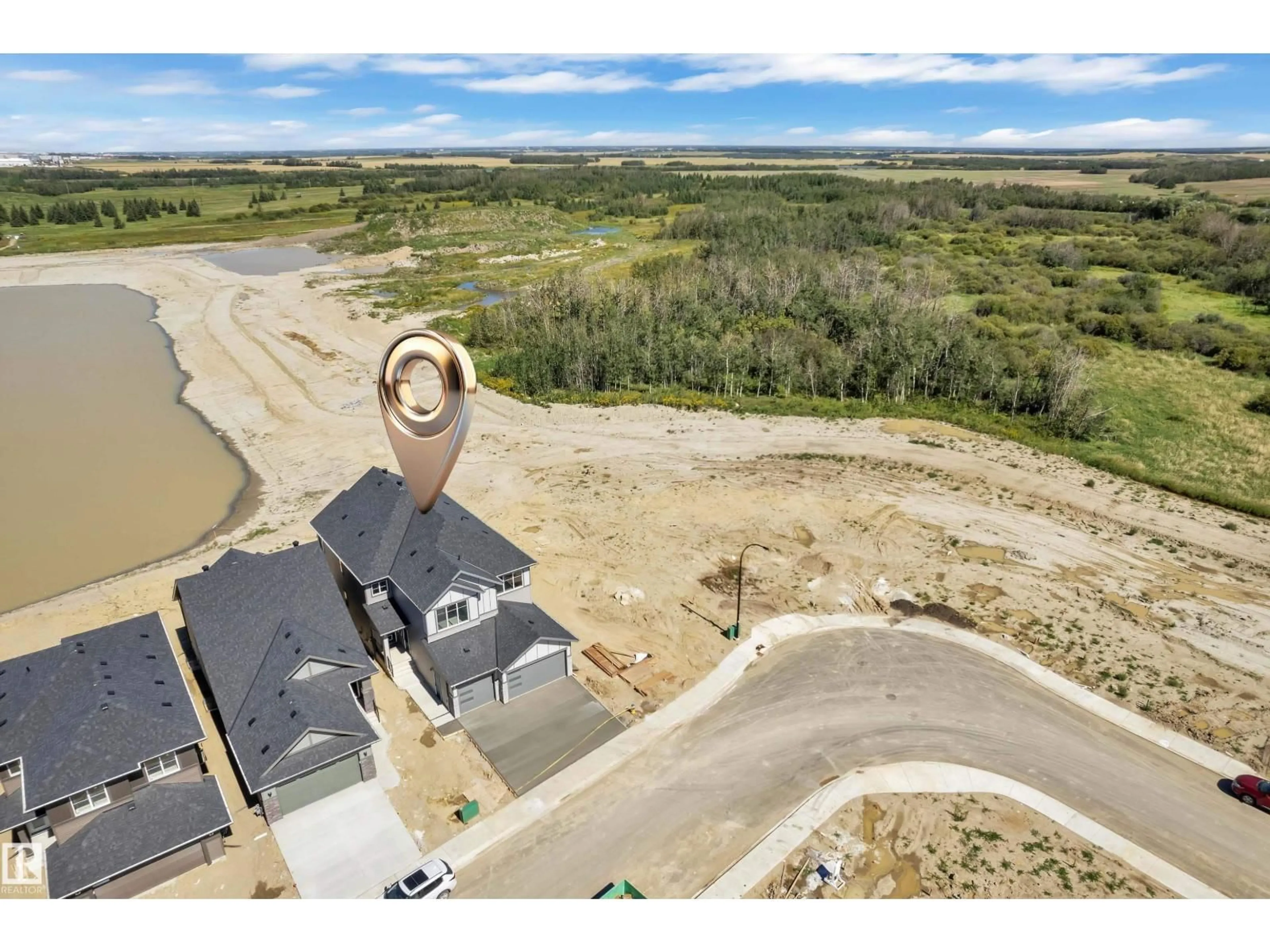 A pic from outside/outdoor area/front of a property/back of a property/a pic from drone, water/lake/river/ocean view for 266 FALCON CRESCENT, Leduc Alberta T9E1V2