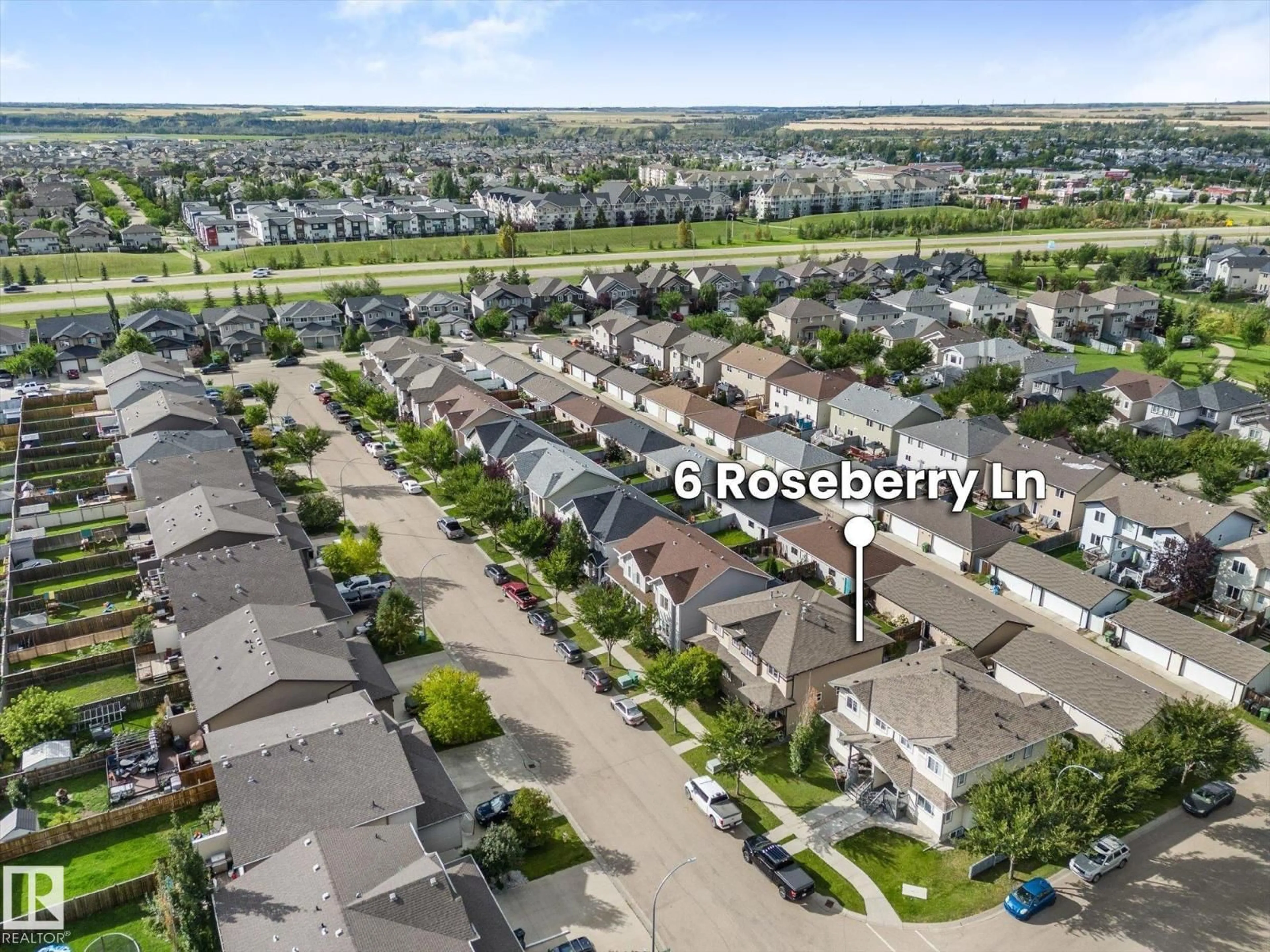 A pic from outside/outdoor area/front of a property/back of a property/a pic from drone, street for 6 ROSEBERRY, Fort Saskatchewan Alberta T8L0P5