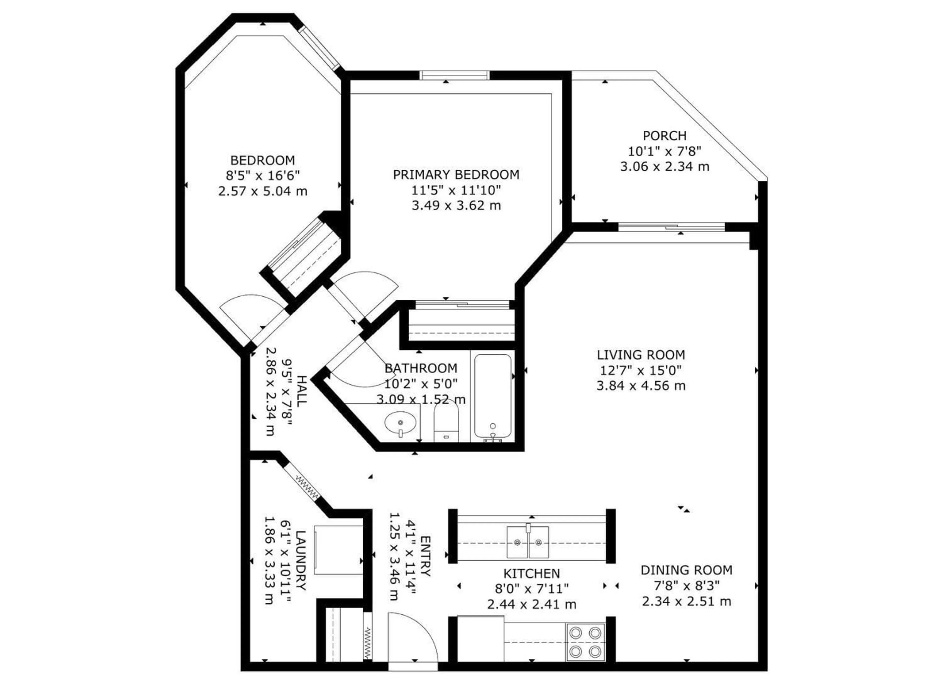 Floor plan for #103 - 9620 174 ST NW, Edmonton Alberta T5T6B9
