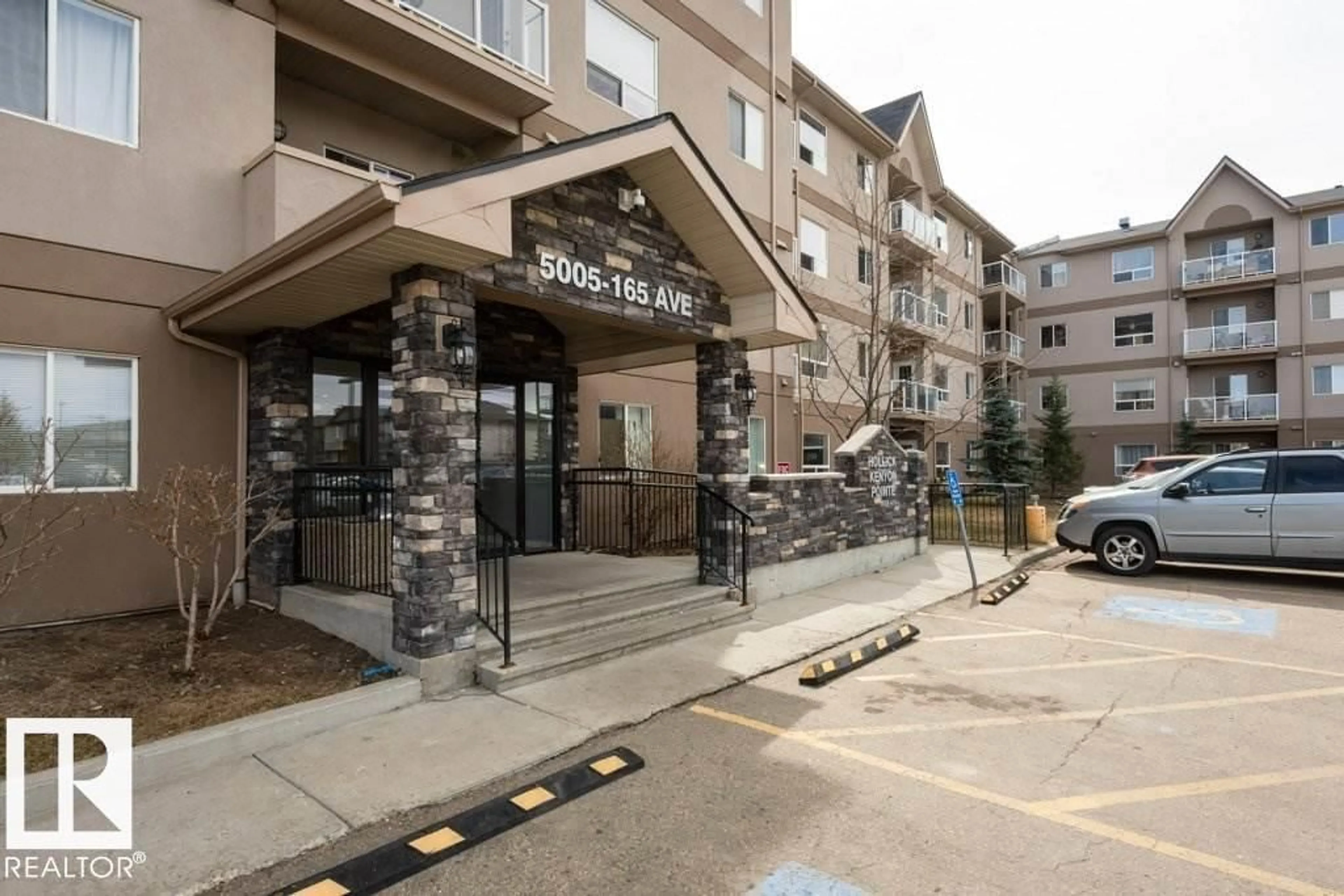 Patio, street for #401 - 5005 165 AV, Edmonton Alberta T5Y0L8