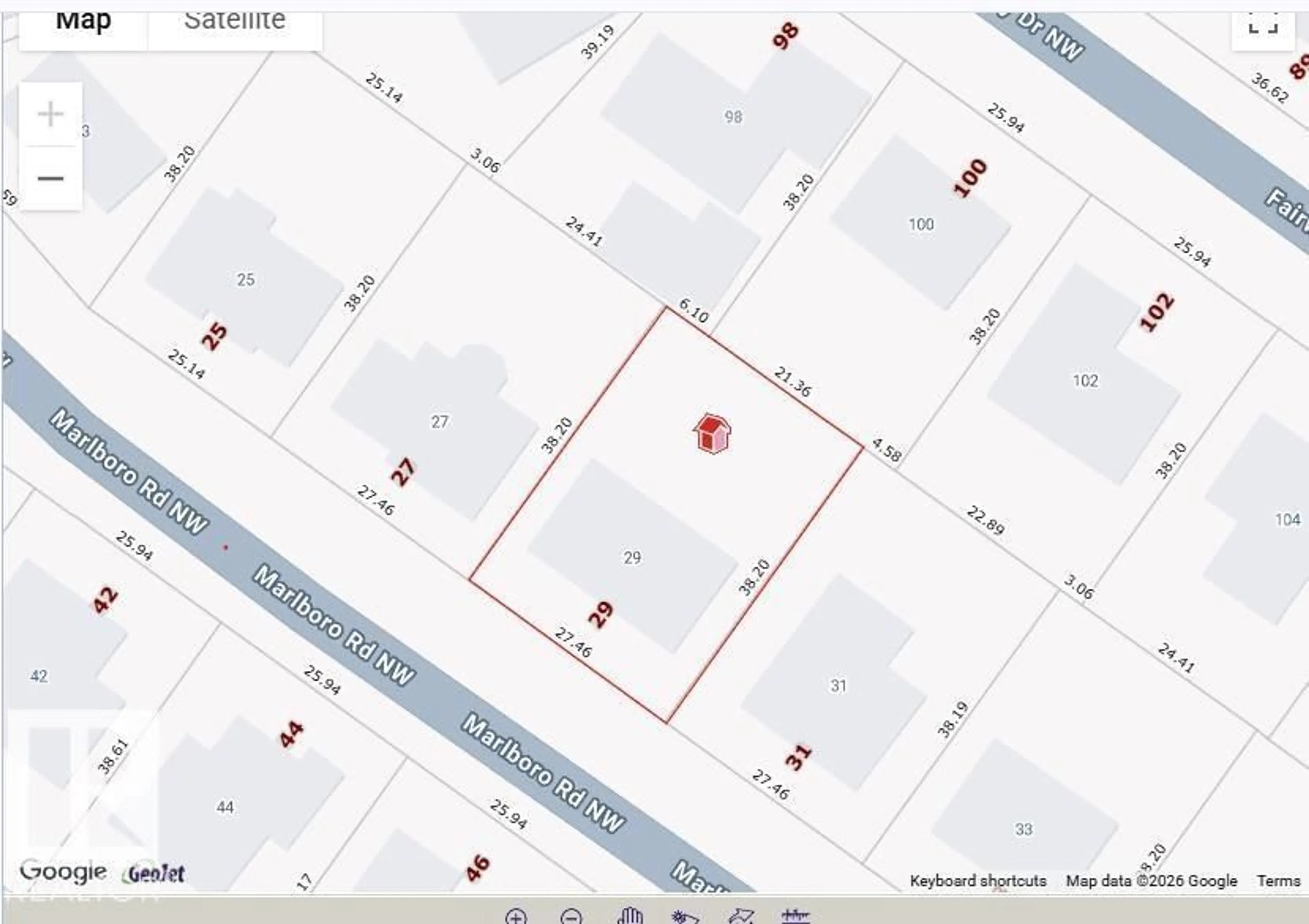 Picture of a map for 29 MARLBORO RD, Edmonton Alberta T6J2C7