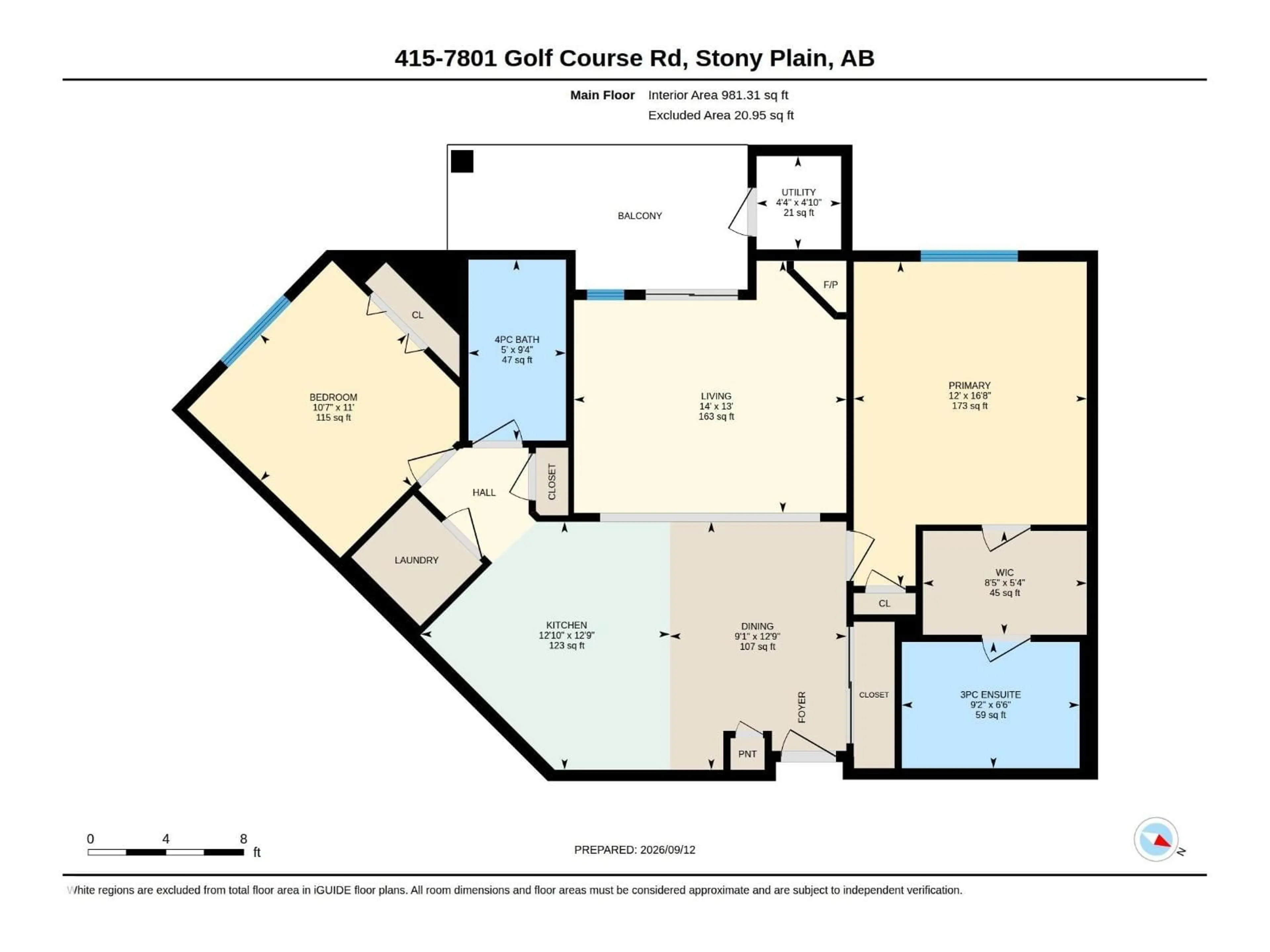 Floor plan for 7801 - 415 GOLF COURSE RD, Stony Plain Alberta T7Z0C7